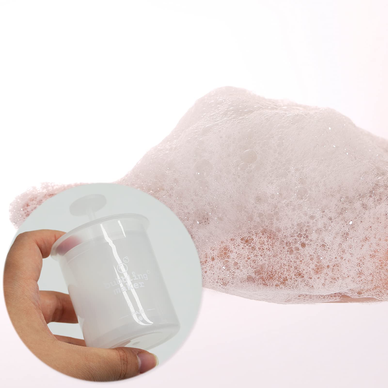 Portable Foam Maker for Shower, Bath & Facial Cleansing - Bubble Foamer Device Creates Rich Lather for Shampoo, Face Wash & Skin Care (White) | Perfect for Spa, Home & Travel Use
