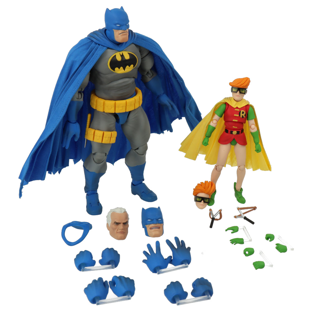 MAFEX Batman Blue Version & Robin Action Figure - The Dark Knight Returns Collectible Toy for Display & Play - Perfect for DC Fans & Collectors