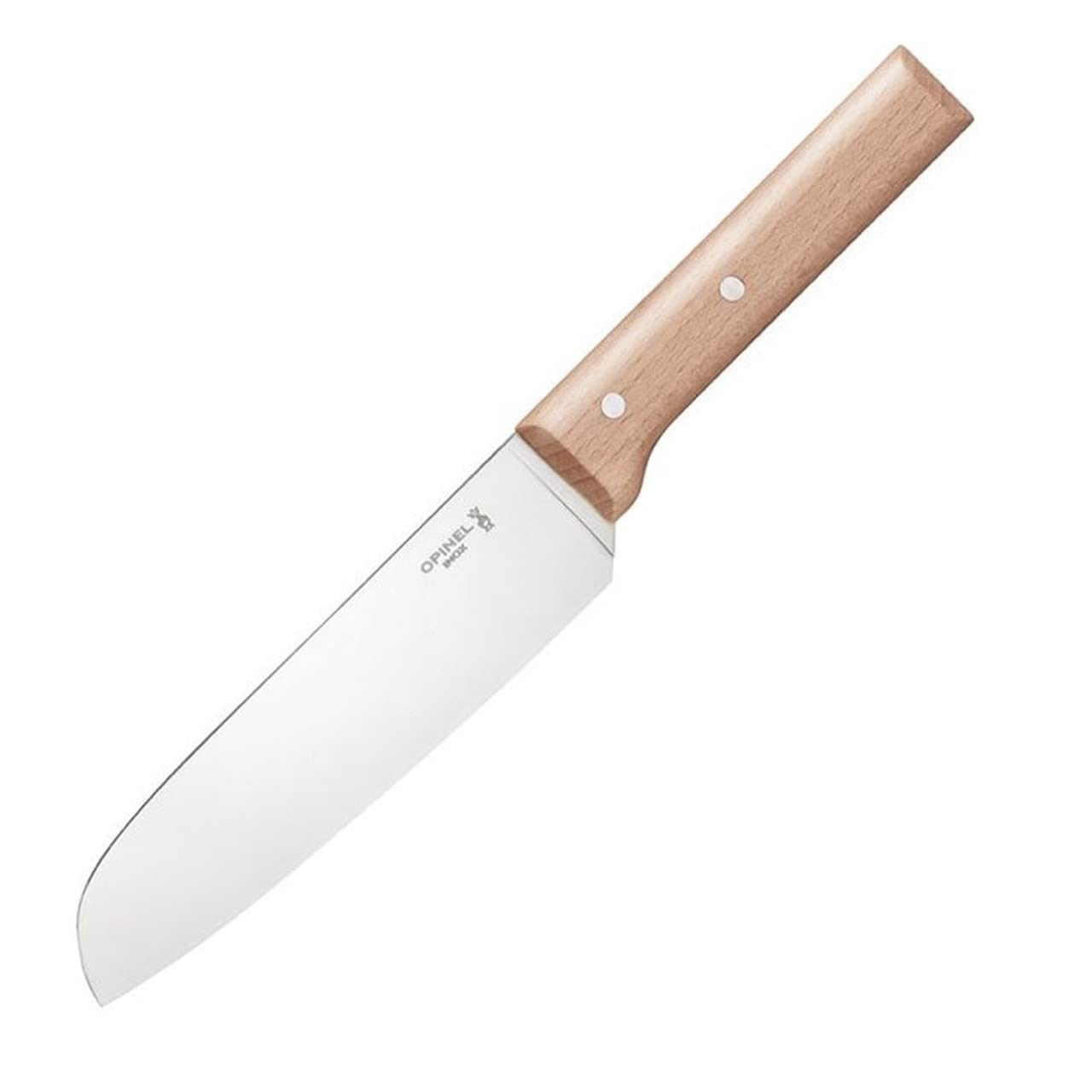 Opinel Parallele Stainless Steel Santoku Knife - Professional 7-Inch Japanese Chef Knife for Slicing, Dicing & Chopping - Perfect Kitchen Knife for Vegetables, Meat & Fish - Ideal for Home Cooks & Professional Chefs