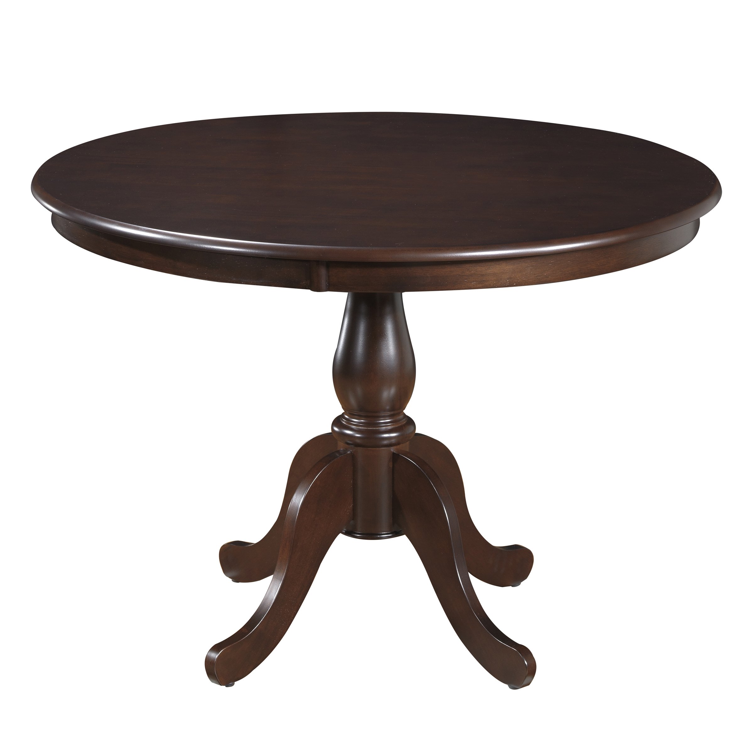 Hamilton 42-Inch Round Pedestal Dining Table in Espresso Finish - Carolina Chair and Table Collection - Perfect for Small Dining Rooms, Breakfast Nooks & Cozy Kitchen Spaces