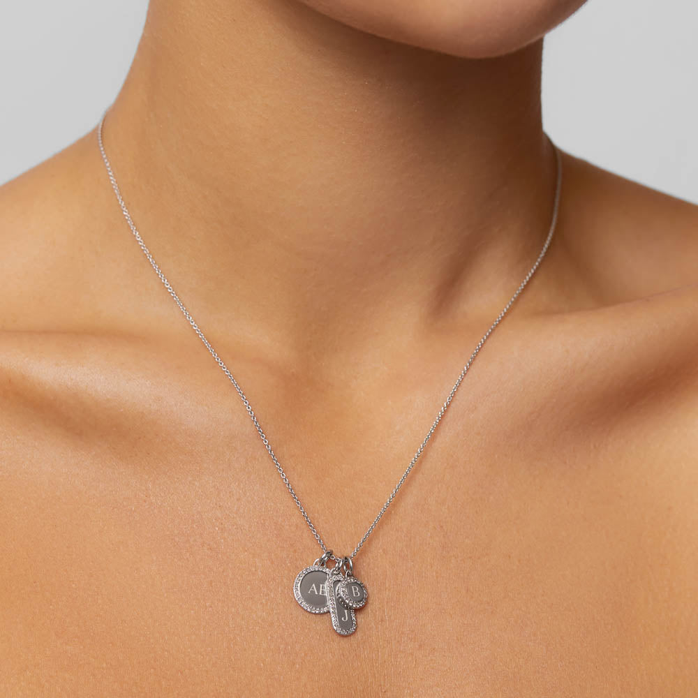 Elegant Diamond Bar Necklace in Sterling Silver - Perfect for Weddings, Anniversaries & Special Occasions