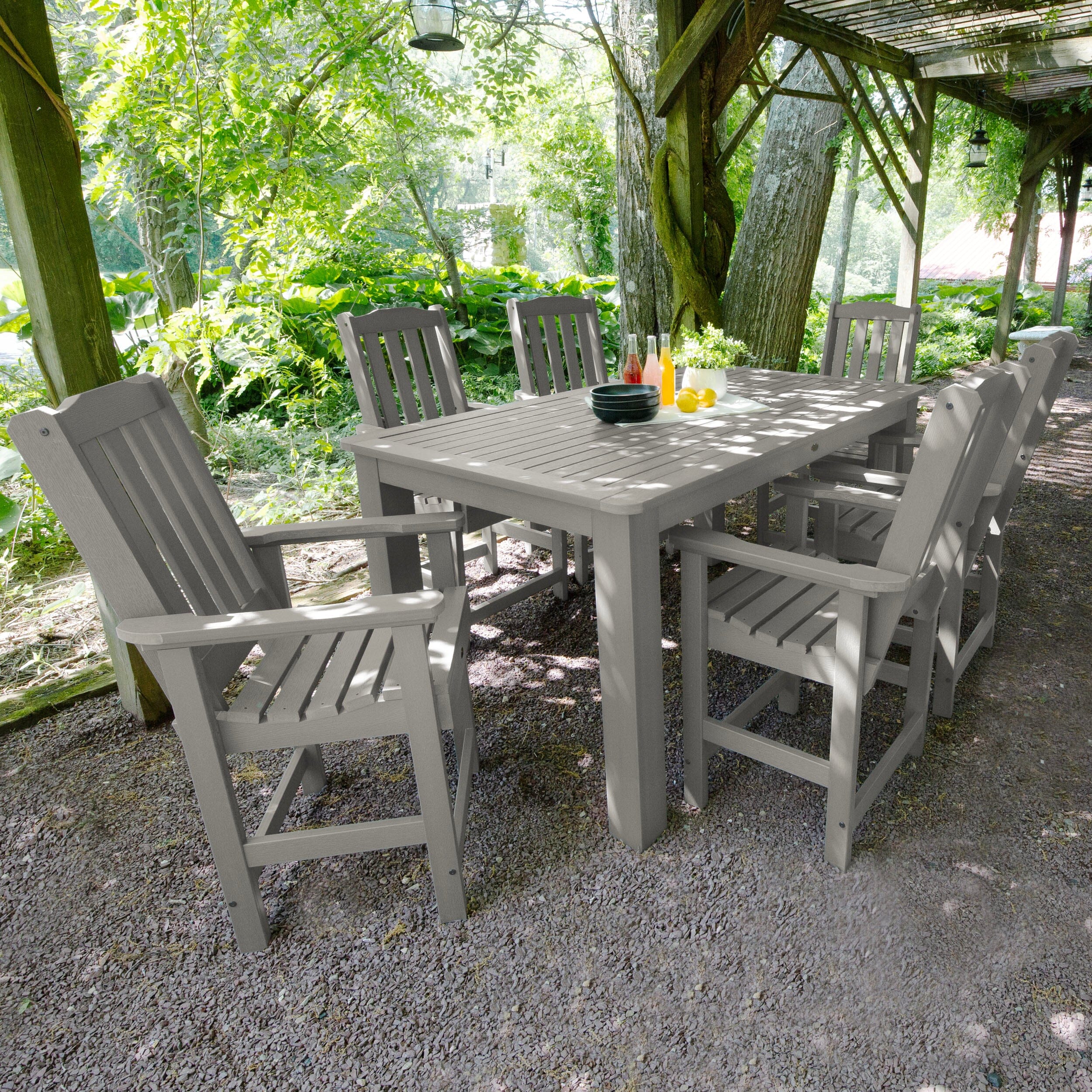 Lehigh 7-Piece Rectangular Outdoor Dining Set - 42in x 72in Counter Height - Perfect for Patio, Deck, Backyard & Garden Entertaining