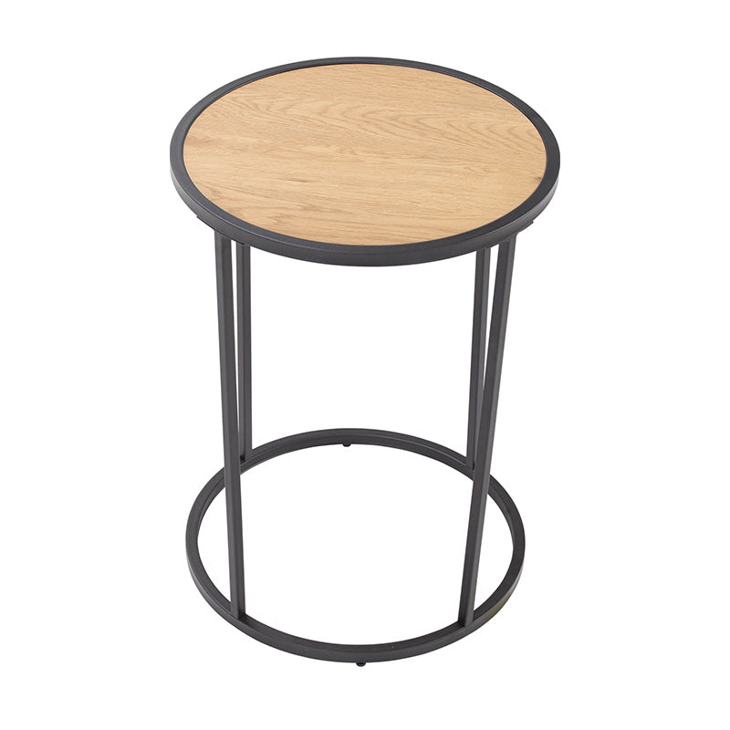 BRADFORD Modern Side Table 16 Inch - Natural Wood & Black Finish - Perfect for Living Room, Bedroom, or Office Decor