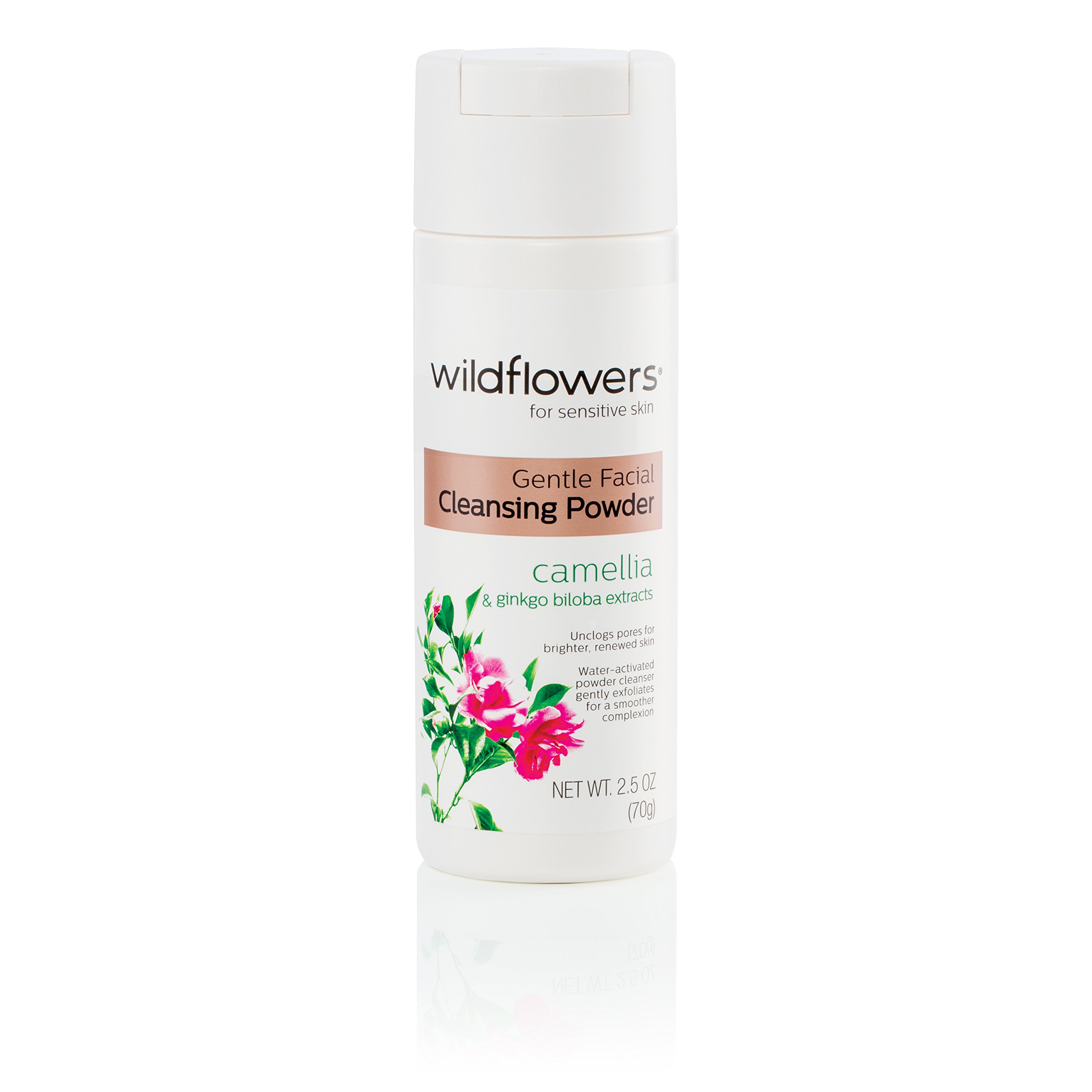 Wildflowers Gentle Facial Cleansing Powder - 2.5oz Natural Exfoliating Face Wash for Sensitive Skin | Daily Skincare Routine, Travel-Friendly Beauty Essential