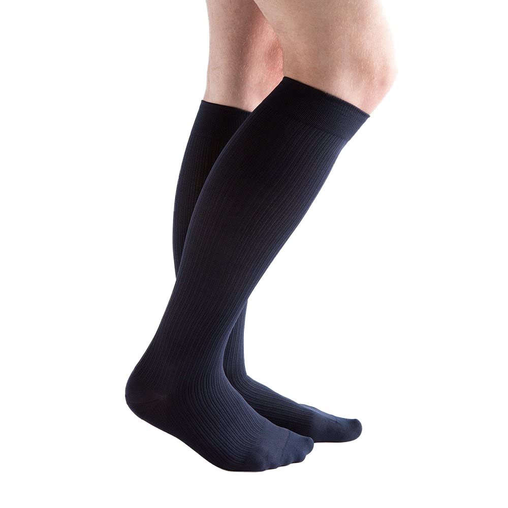 20-30 mmHg Compression Socks for Men - Classic Rib Dress Socks for Circulation & Comfort - Perfect for Work, Travel & Varicose Vein Relief