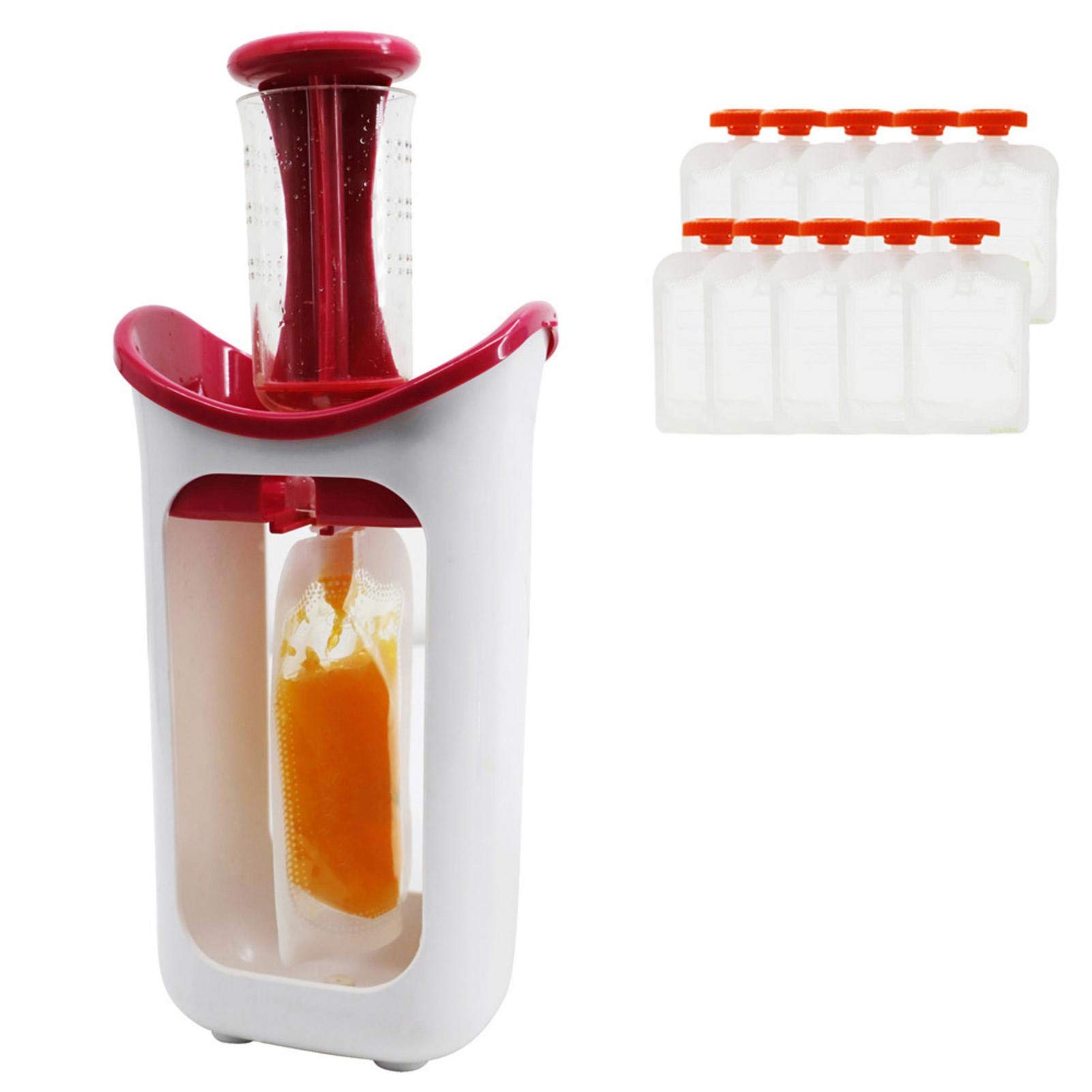 **Reusable Baby Food Pouch - Squeeze Station for Fresh Fruit Puree & Juice | Infant & Toddler Meal Storage Bags | Perfect for On-the-Go Snacks & Daycare Lunches**