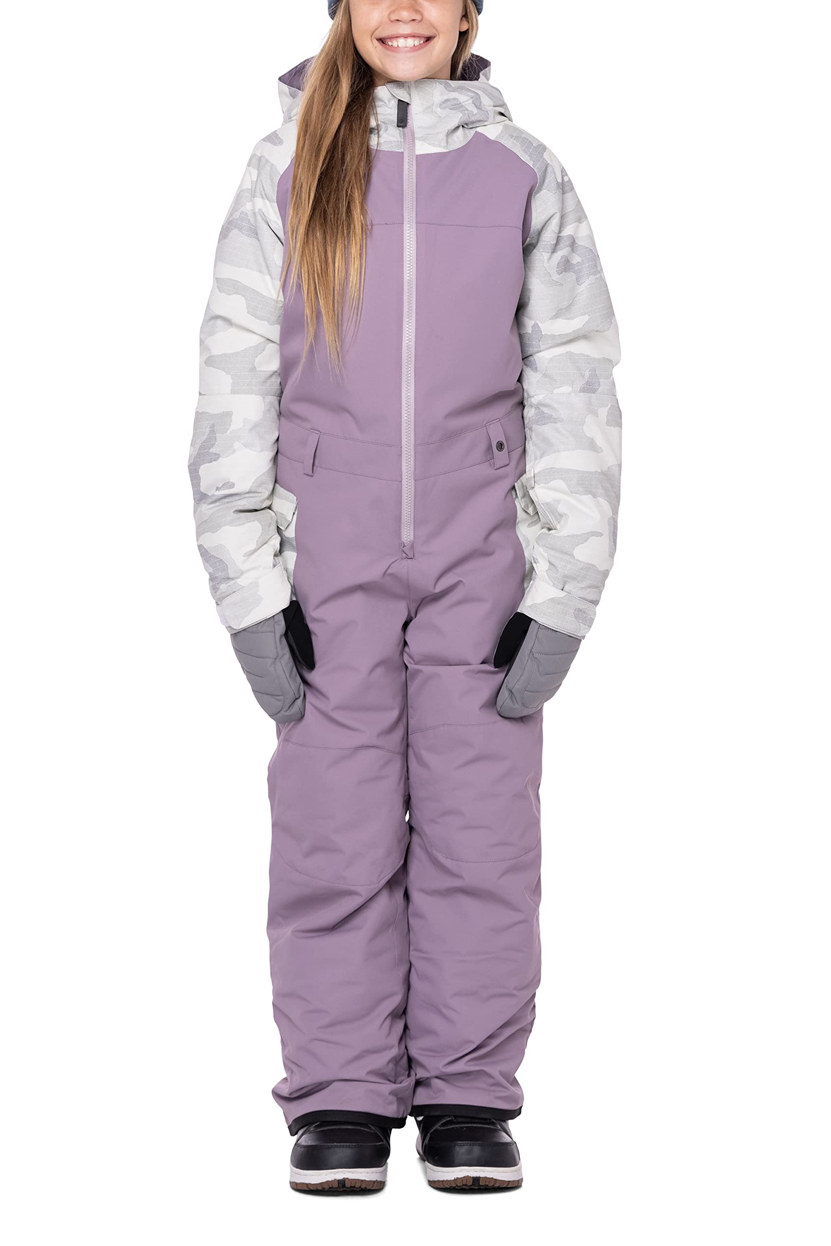 686 Girl's Shine Insulated Snowsuit - Waterproof Winter One-Piece with Helmet-Compatible Hood & Boot Gaiters - Warm Snowsuit for Girls - Perfect for Skiing, Snowboarding & Winter Outdoor Activities
