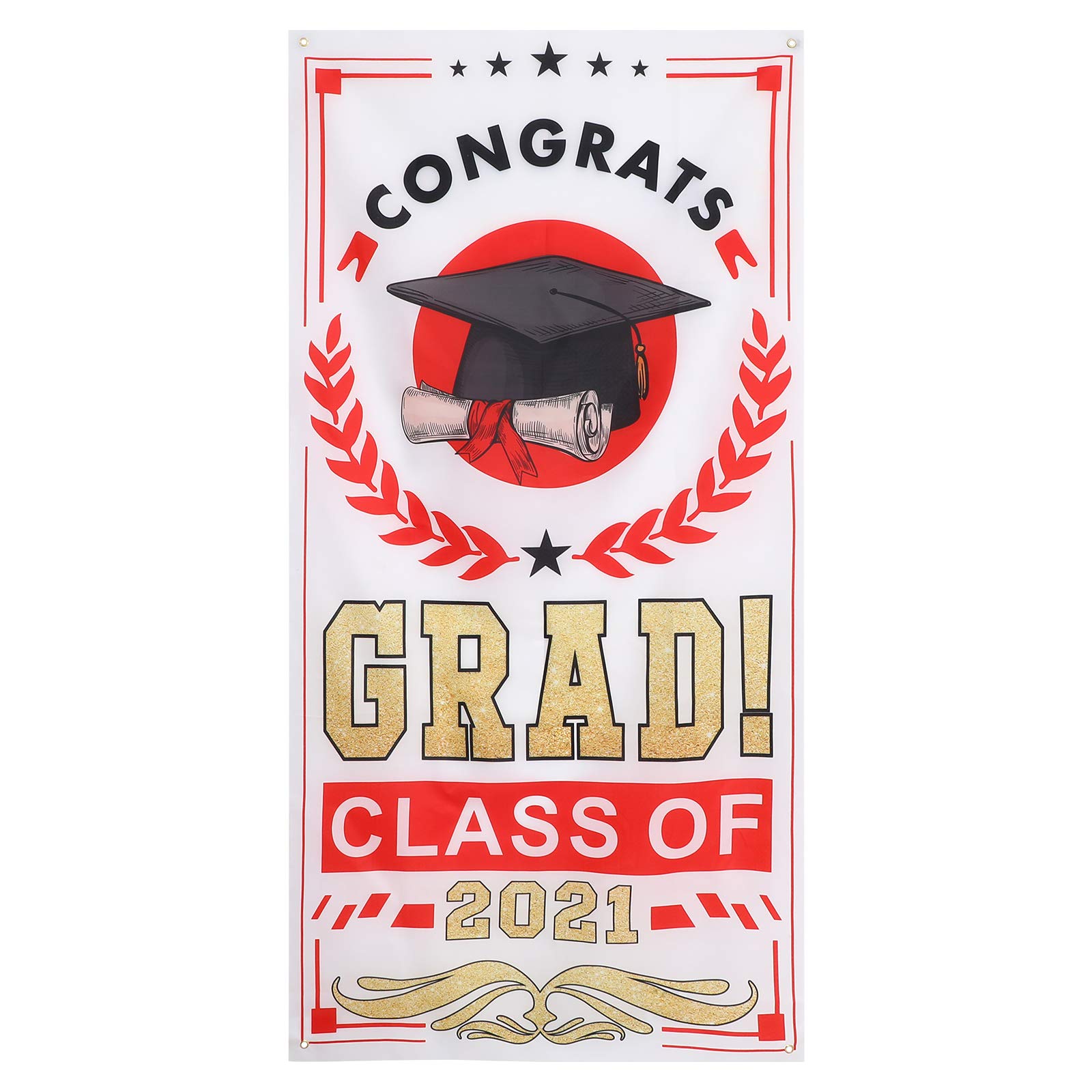 Amosfun Graduation Party Banner - Premium Graduation Season Backdrop for Graduation Ceremony & Party Decorations - Perfect for High School, College Graduation Celebrations & Photo Booths