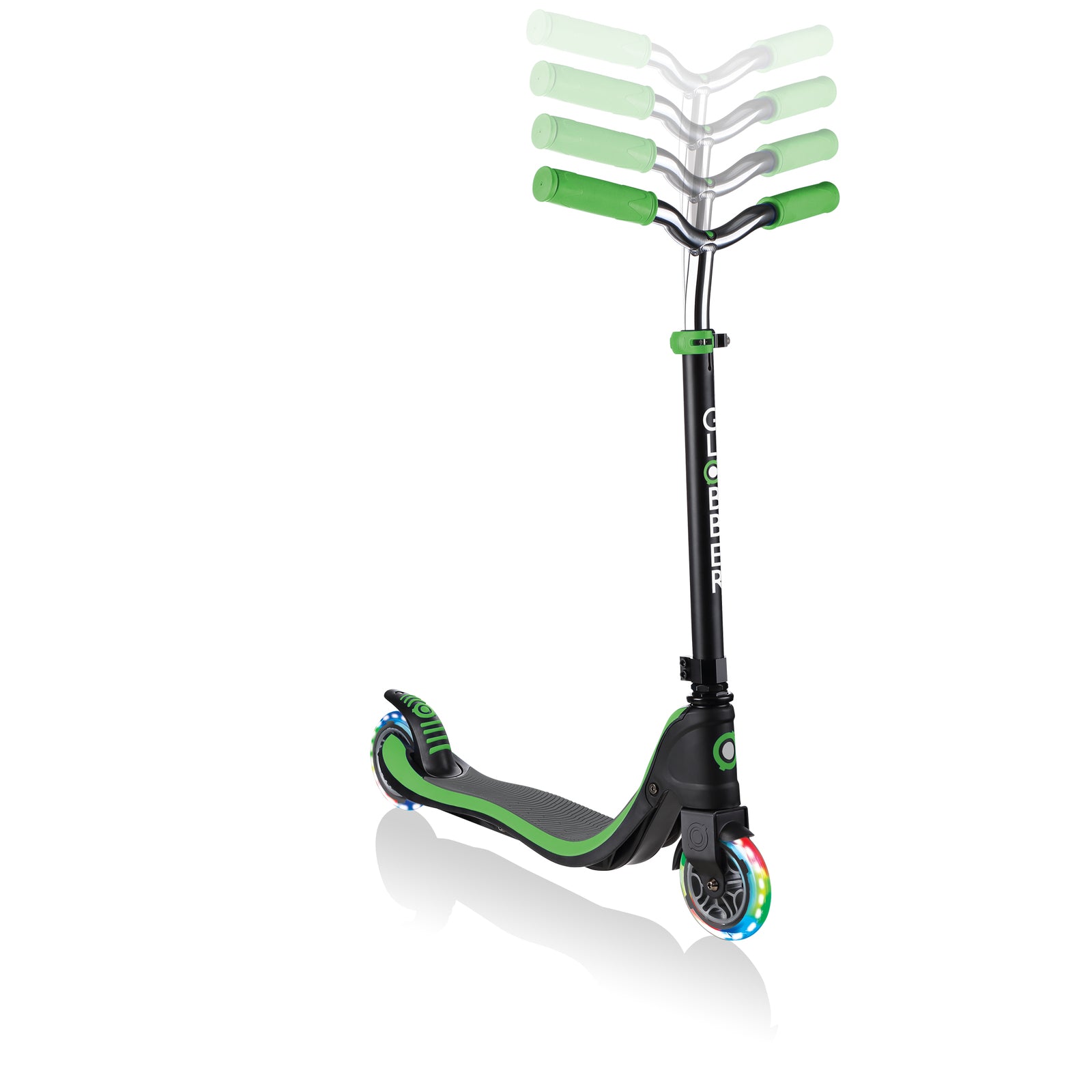 Globber Flow 22 125 LED Light Up Scooter for Kids - 3 Wheel Kick Scooter with Adjustable Handlebar & Smooth Ride - Perfect for Commuting, Park Rides & Outdoor Play