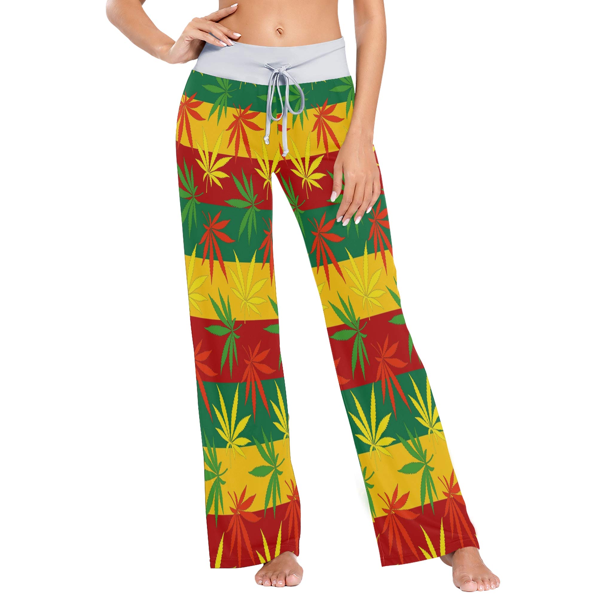 ALAZA Women's Pajama Lounge Pants - Soft Stretchy Wide Leg Sleep Pants for Women - Perfect for Relaxing at Home, Lounging & Sleeping Comfortably