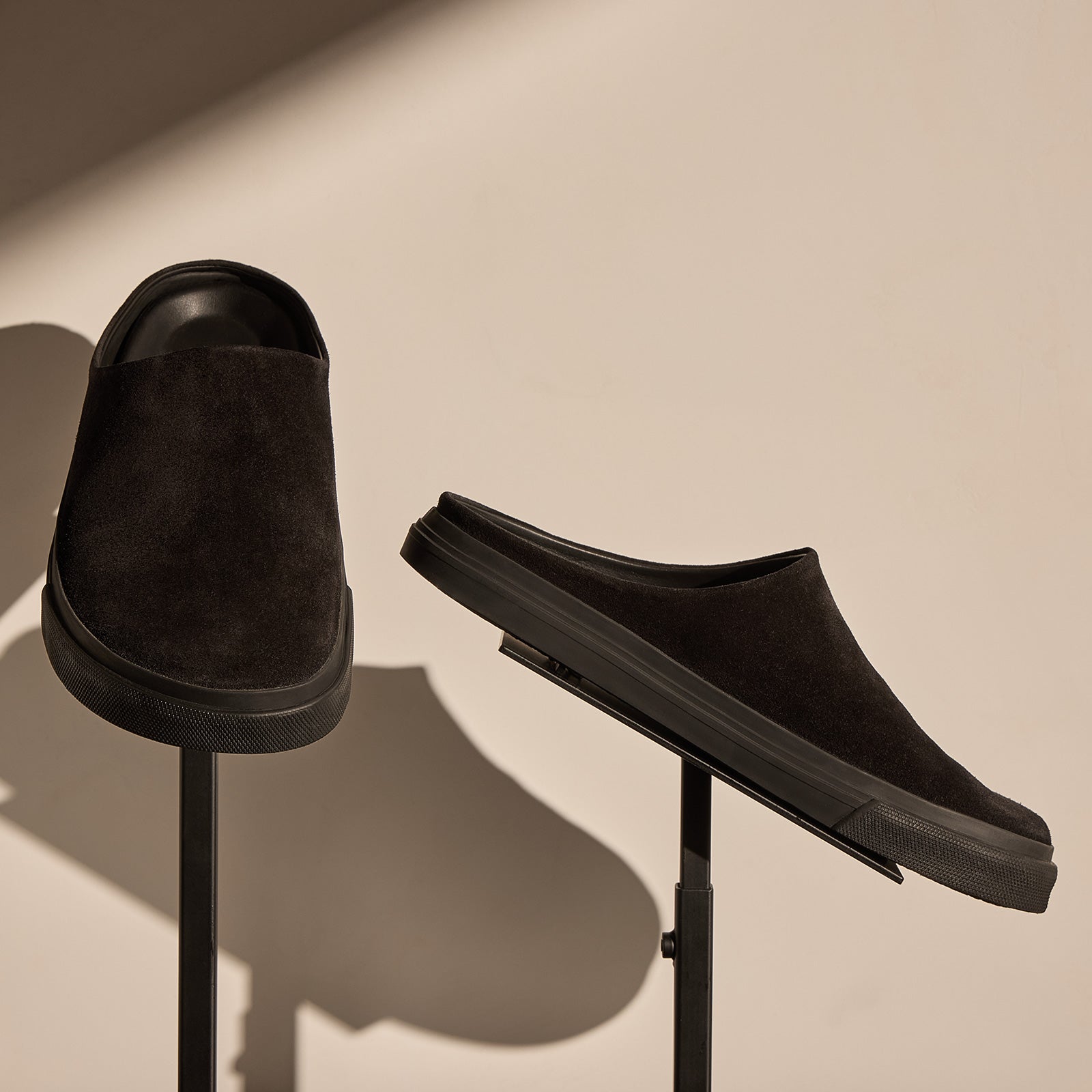 Premium Men's Suede Clog Shoes - Comfortable Black Slip-On House Slippers for Indoor/Outdoor Wear - Perfect for Home, Garden & Casual Outings