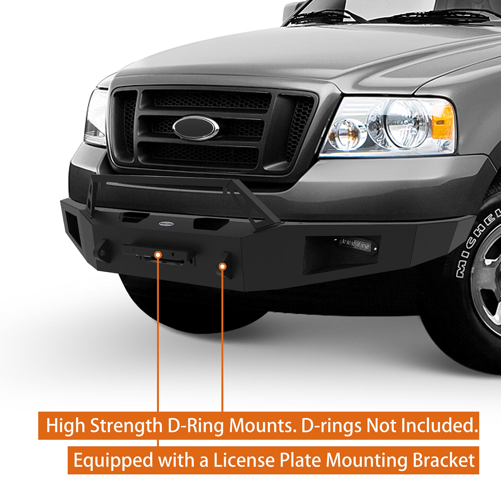 Hooke Road Heavy Duty Front Winch Bumper for 2004-2008 Ford F-150 | Off-Road Adventure & Recovery Bumper | Perfect for Towing, Winching & Off-Roading