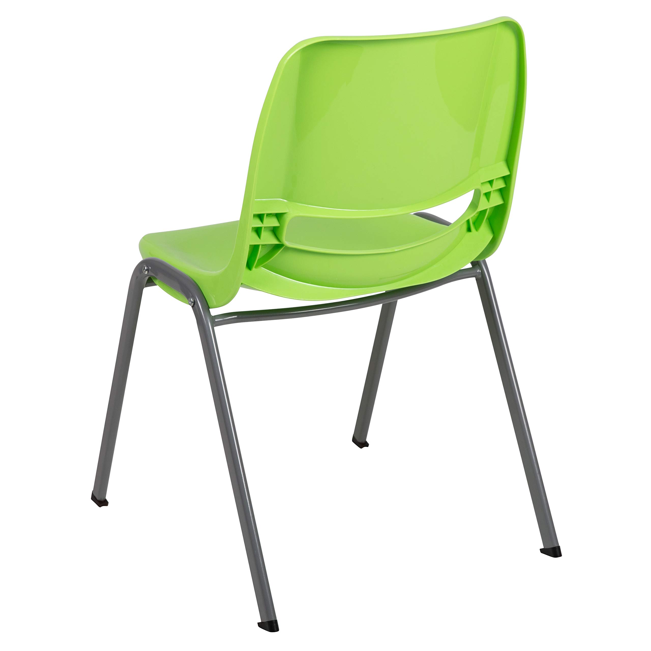 5 Pack Green Ergonomic Shell Stackable Chairs for Students - Comfortable Classroom, Office & Guest Seating - Perfect for Schools, Meetings & Events