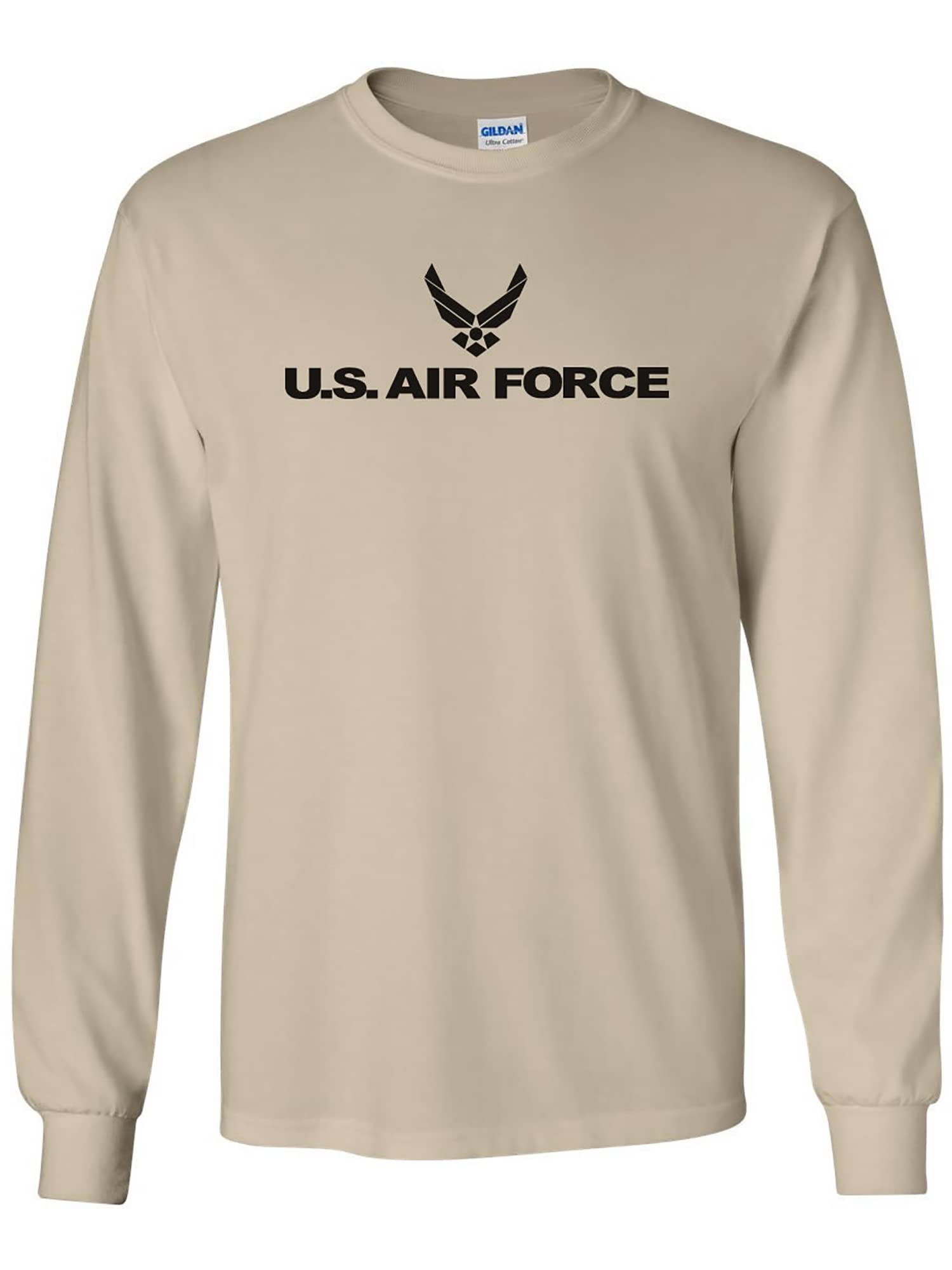 Men's Air Force Long Sleeve T-Shirt in Sand Color - XXL Size | Military Style Casual Top for Workout, Outdoor Activities & Everyday Wear