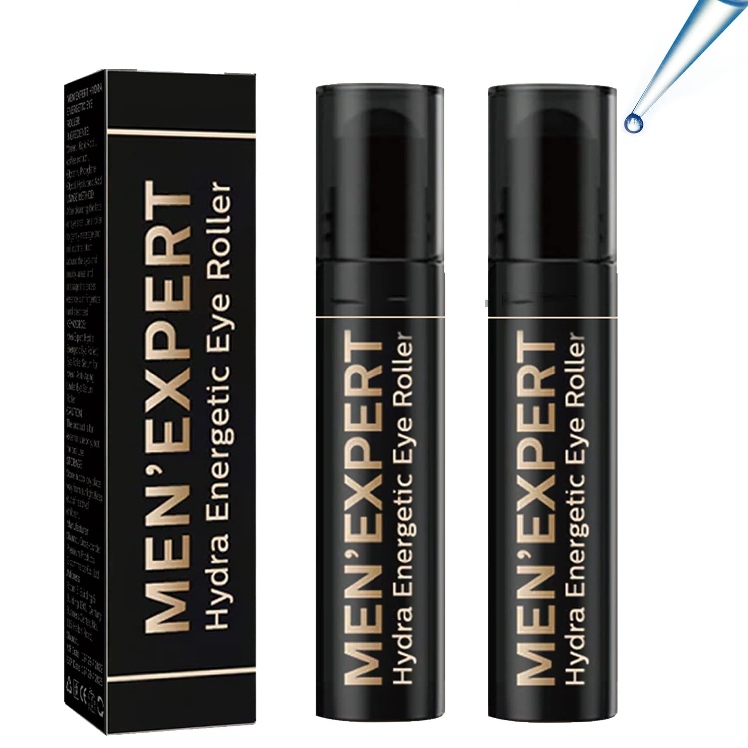 Oveallgo Men's Hydra Energetic Eye Roller - Anti-Wrinkle, Dark Circle & Puffiness Treatment (2 Pack) | Cooling Eye Massager for Men | Perfect for Morning Routine & Travel Skincare