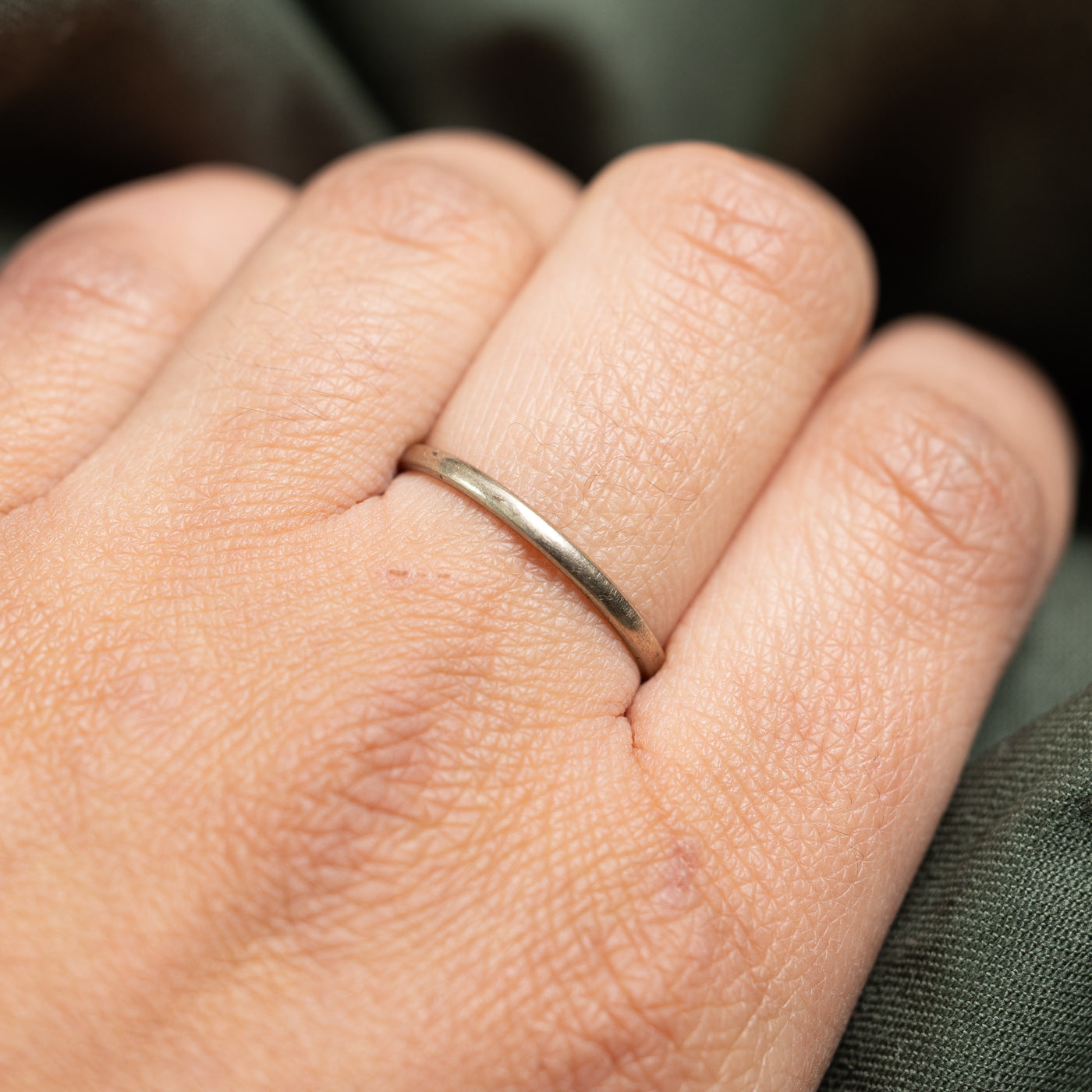 9K White Gold Plain Thin Band Ring - Size 9.25 - Minimalist Wedding Band, Anniversary Ring, Everyday Jewelry for Women & Men