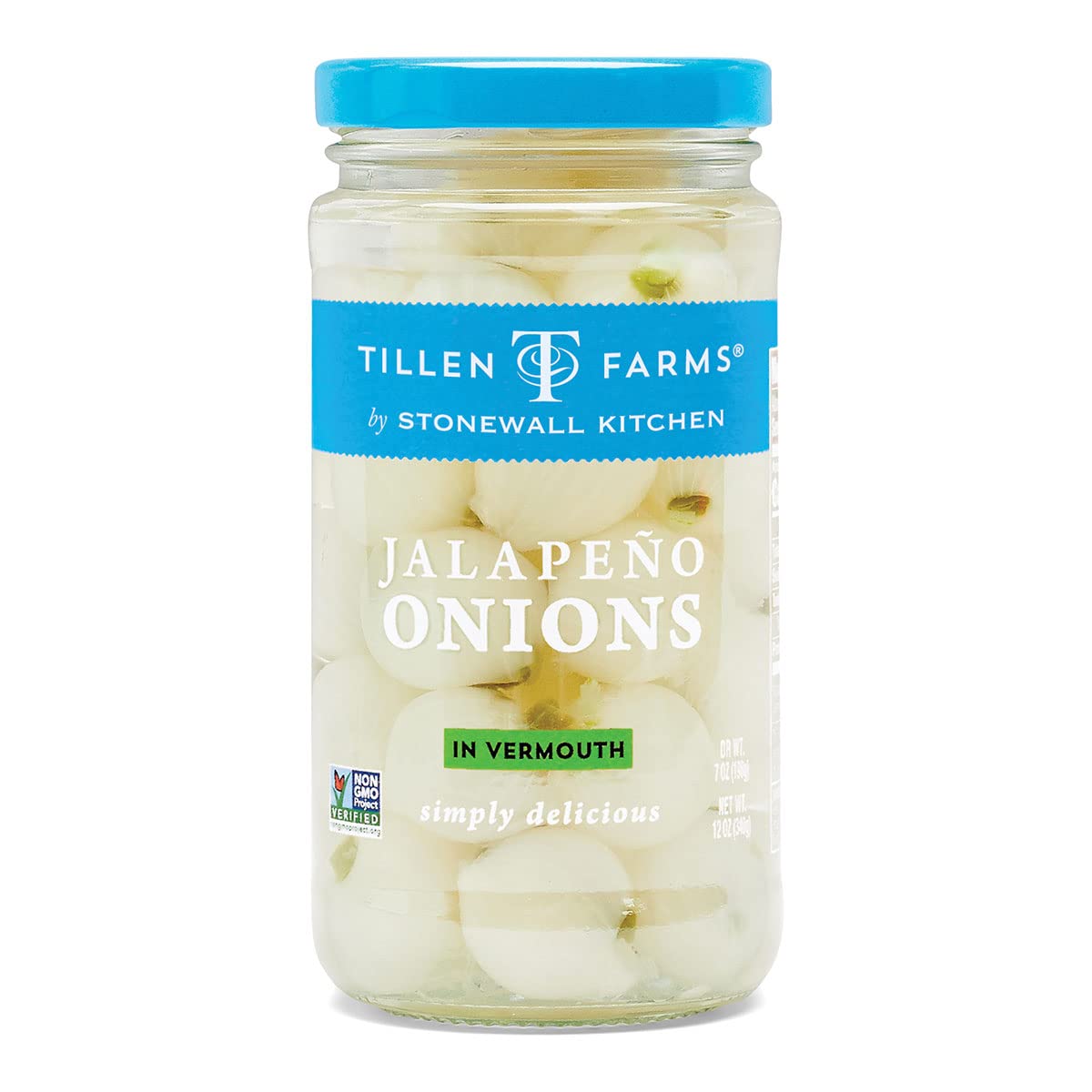 Tillen Farms Spicy Jalapeno Onions - 12 oz Jar | Pickled Peppers for Burgers, Tacos & Sandwiches | Gourmet Condiment & Topping