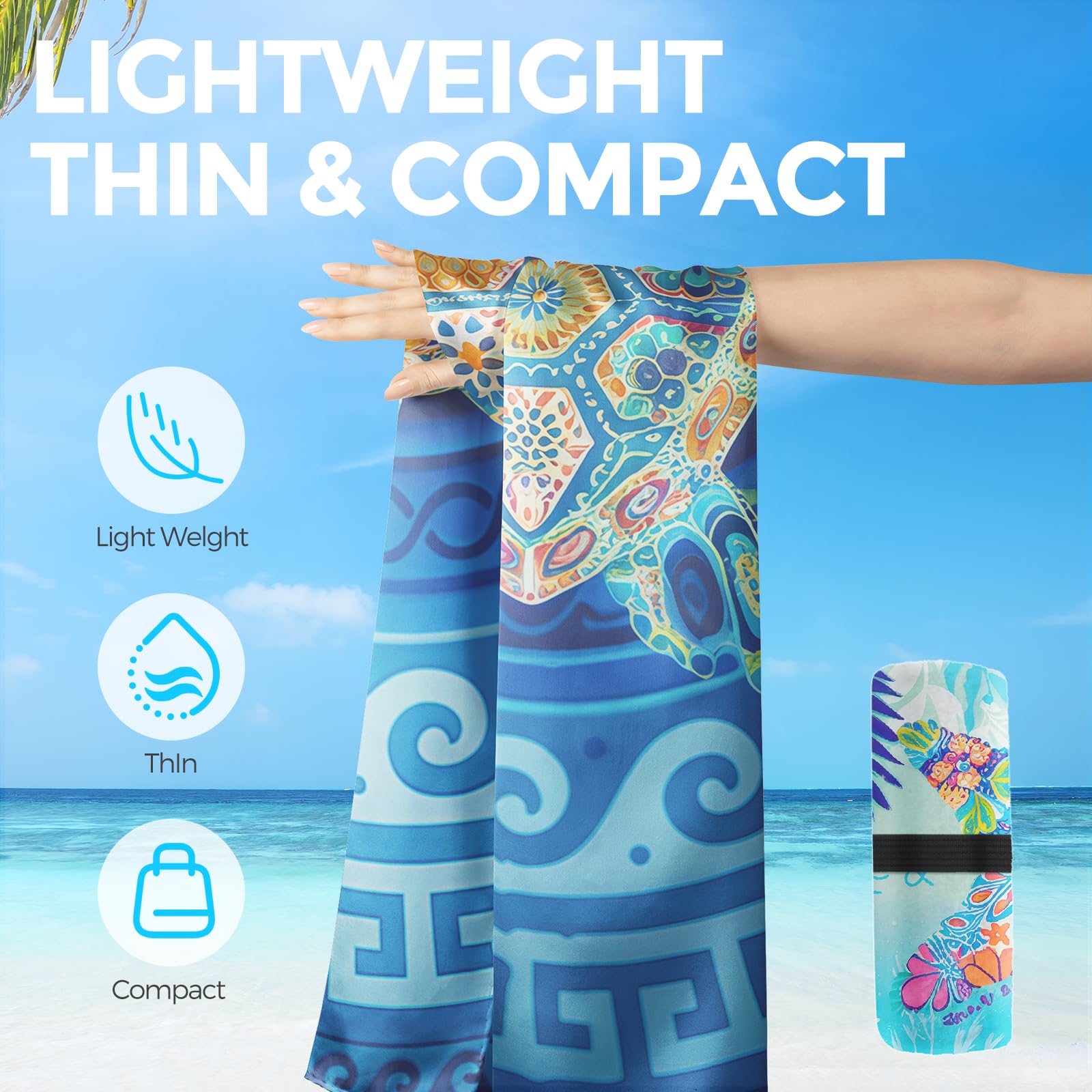2 Pack Microfiber Lightweight Beach Towels - 71