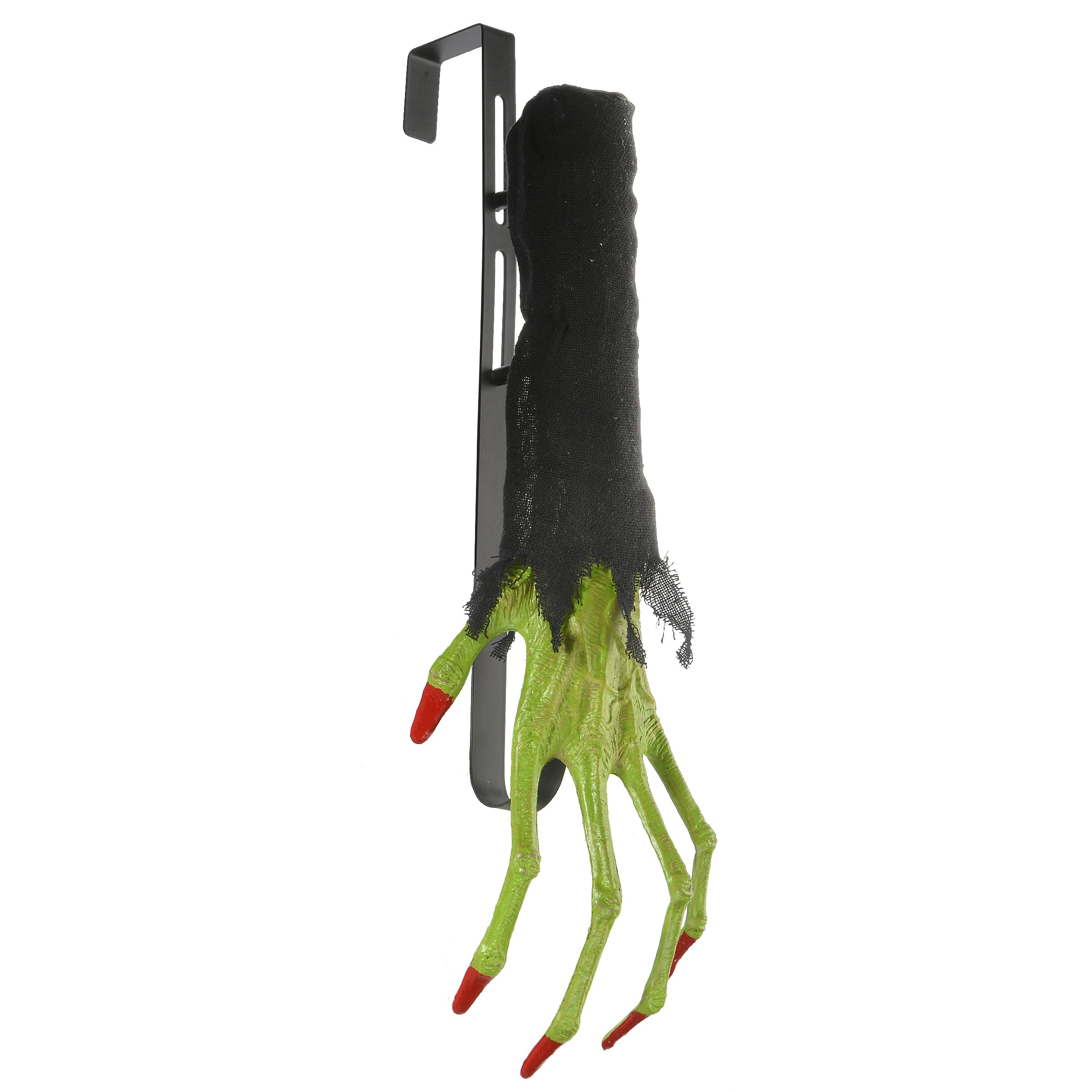 18 Inch Halloween Green Zombie Arm & Hand Wreath Hanger - Spooky Outdoor Door Decor for Halloween Party, Haunted House & Trick or Treat