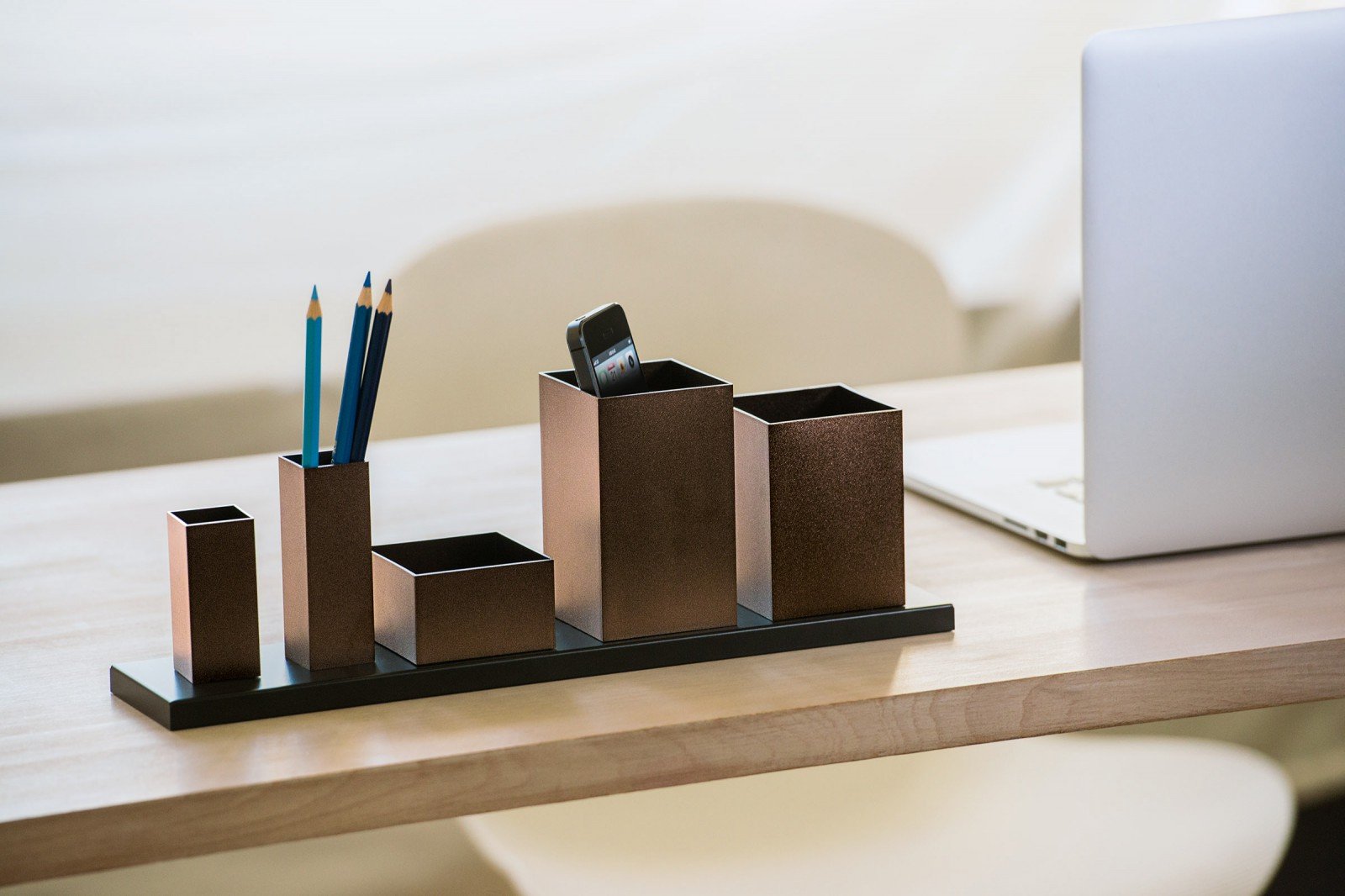 Theo Office Butler 6-Piece Set - Premium Desk Organizer with Pen Holder, File Tray & More - Perfect for Home Office, Workspace & School Organization