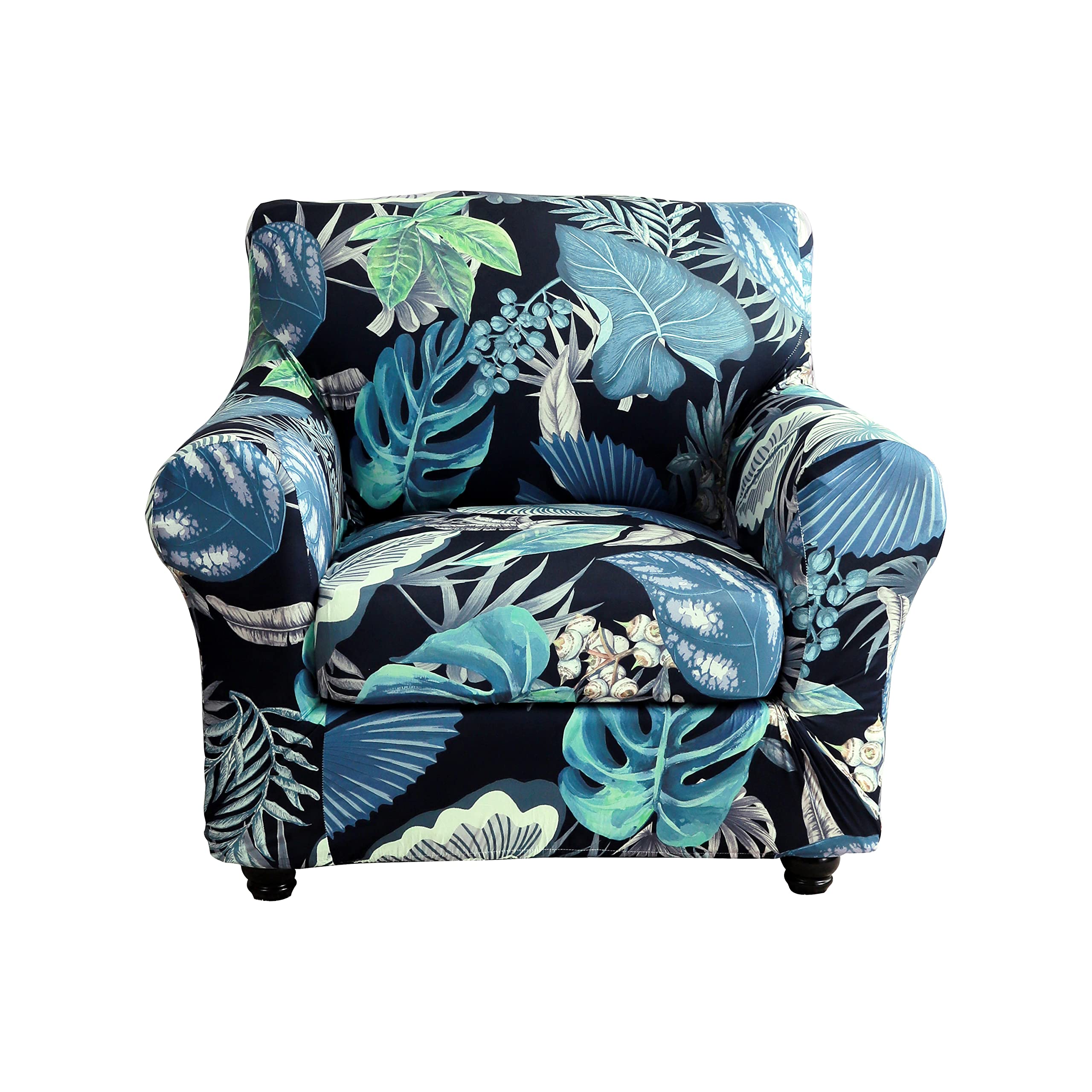 Stretch Sofa Cover with Cushion Cover - Spandex Soft Fitted Chair Slipcovers for Living Room, Washable Banana Leaf Plant Design Sofa Protector for Small Couches - Perfect for Home Decor, Pet Protection & Furniture Refresh