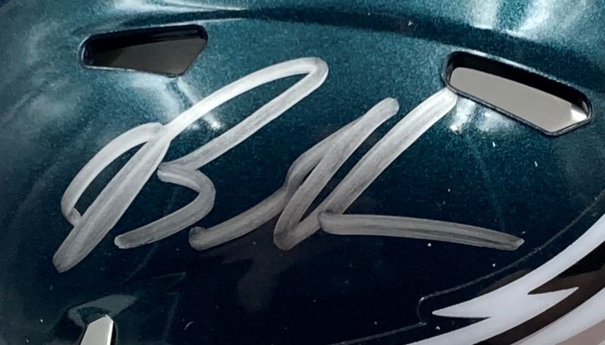Brandon Graham Signed Philadelphia Eagles Mini Speed Helmet with Super Bowl LIX Case - Authentic NFL Collectible for Fans, Sports Memorabilia, Home & Office Display, Gift for Eagles Supporters