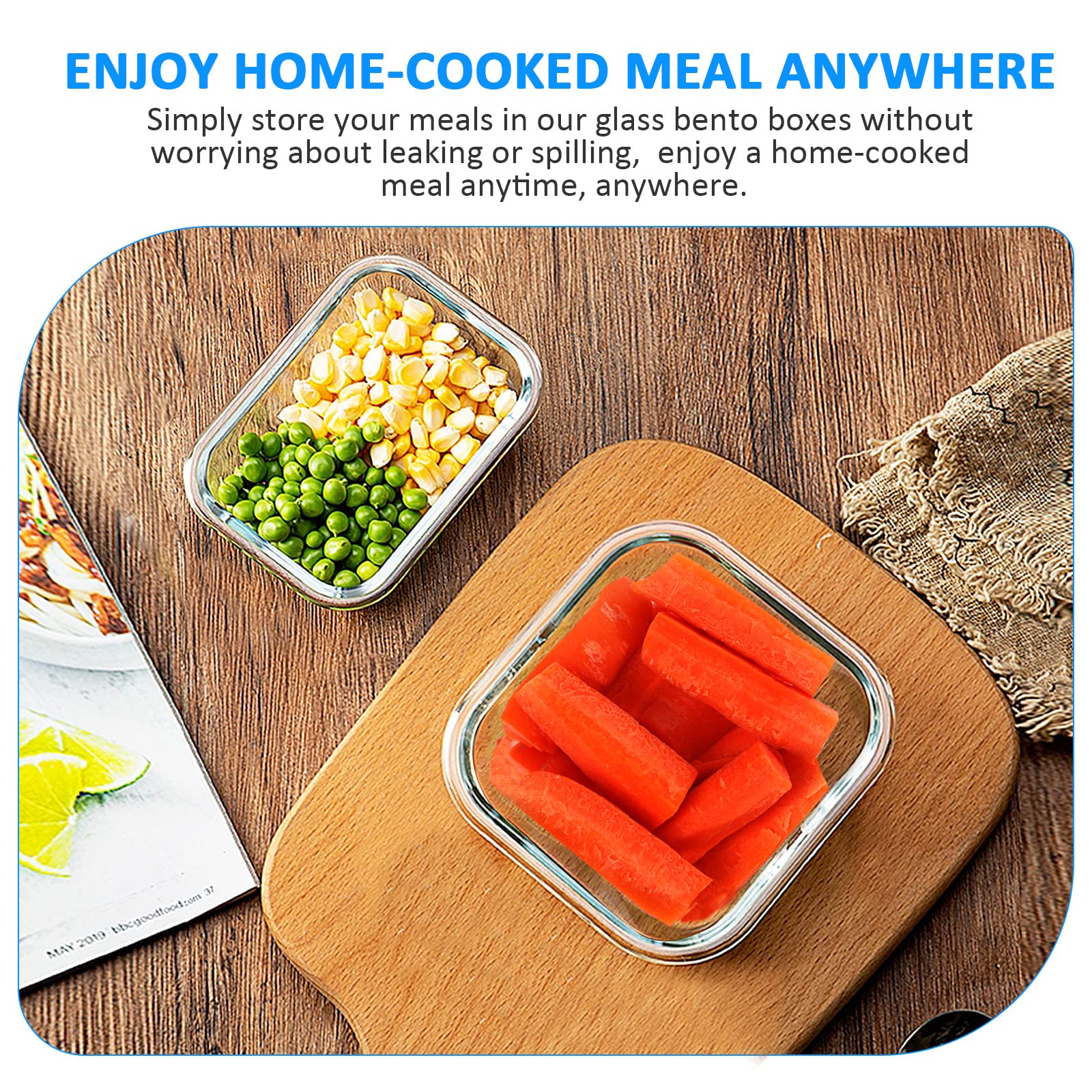 24-Piece Glass Food Storage Containers Set - Airtight, Stackable Meal Prep Containers with Lids | Freezer, Microwave & Oven Safe | BPA-Free | Perfect for Meal Prepping, Leftovers & Kitchen Organization (Blue)