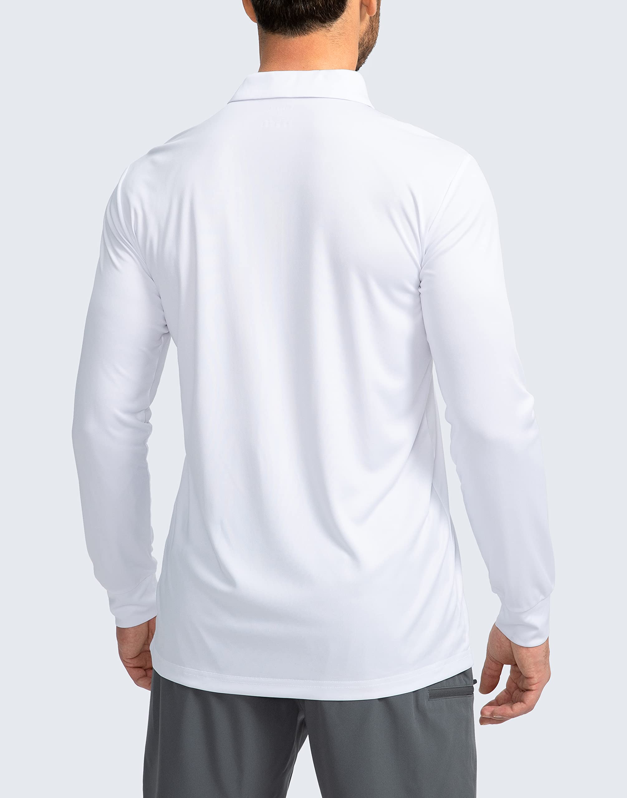 Men's Long Sleeve Polo Shirt - UPF 50+ Sun Protection, Lightweight & Breathable Golf Shirt for Work, Fishing & Outdoor Activities | Moisture Wicking & UV Protection for Golfing, Hiking & Summer Wear