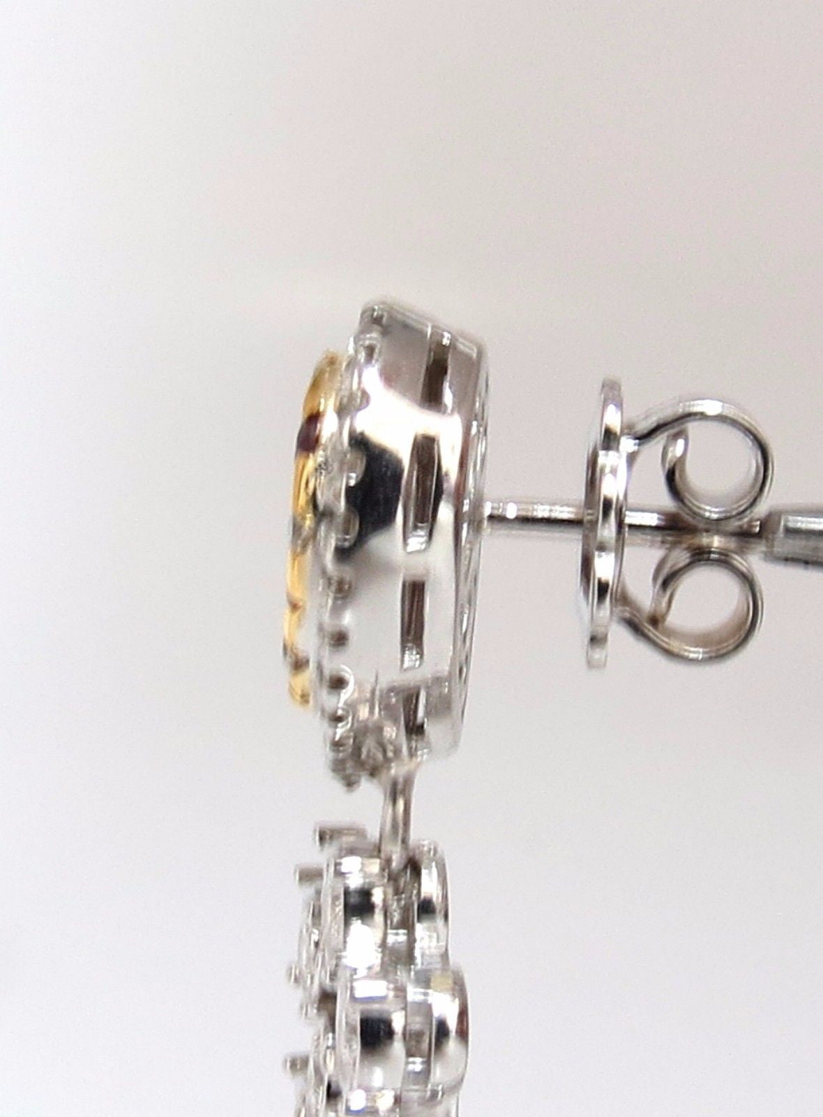3.00ct Natural Deep Red Ruby Diamond Dangle Earrings in 14K Gold - Elegant Jewelry for Weddings, Parties & Special Occasions