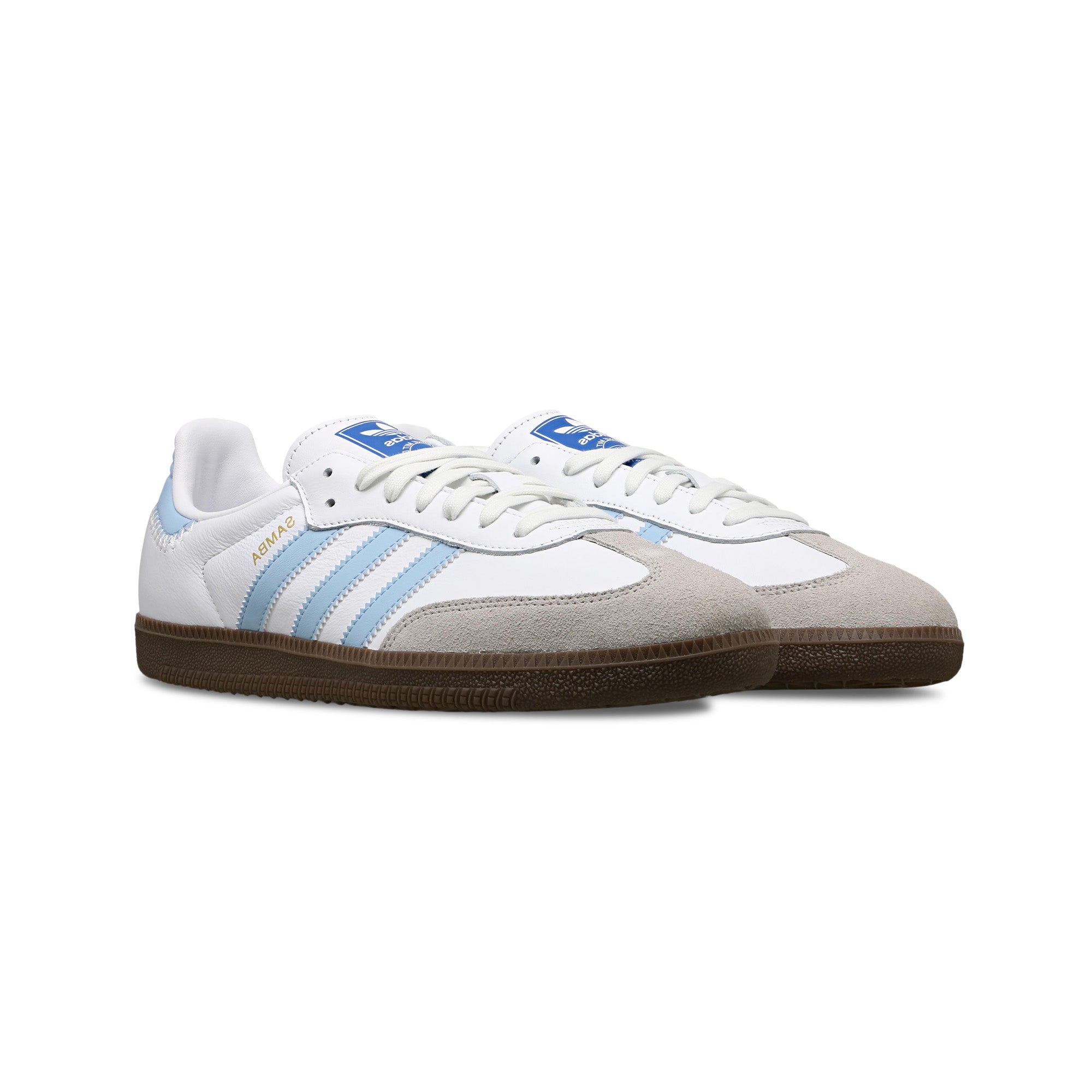 Adidas Samba OG Sneakers - White & Sky Blue (2024) | Classic Casual Shoes for Men & Women | Perfect for Streetwear, Everyday Wear & Light Sports