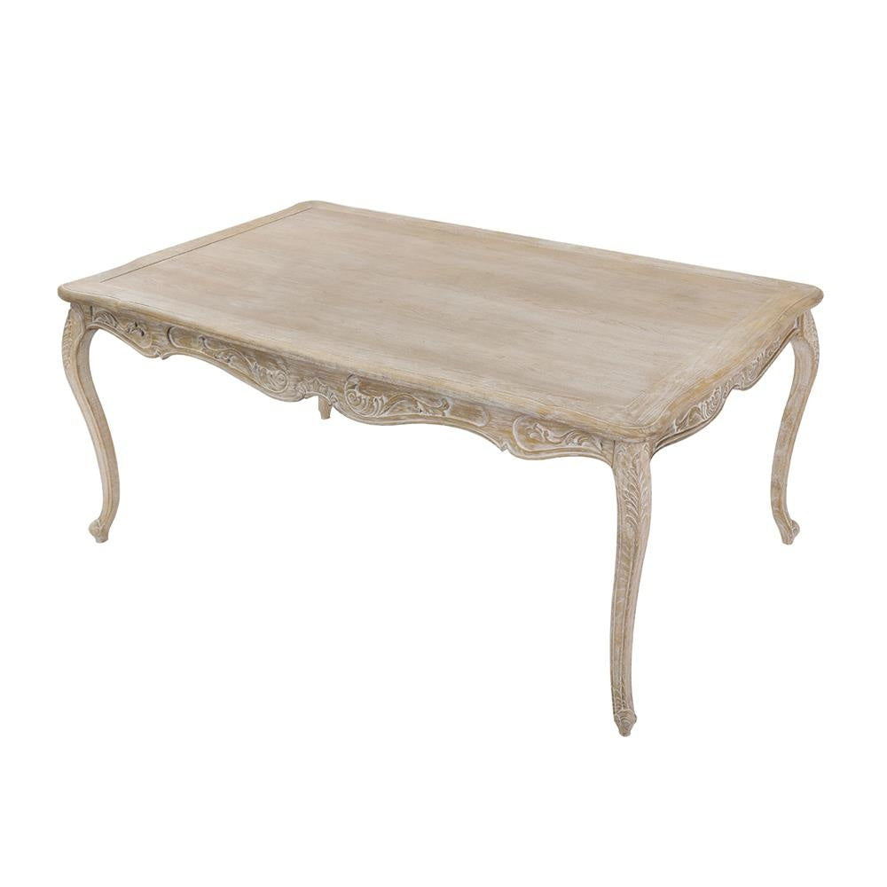 9-Piece Large Oak Wood Dining Set with White Washed Finish - Perfect for Farmhouse, Rustic, and Modern Dining Rooms