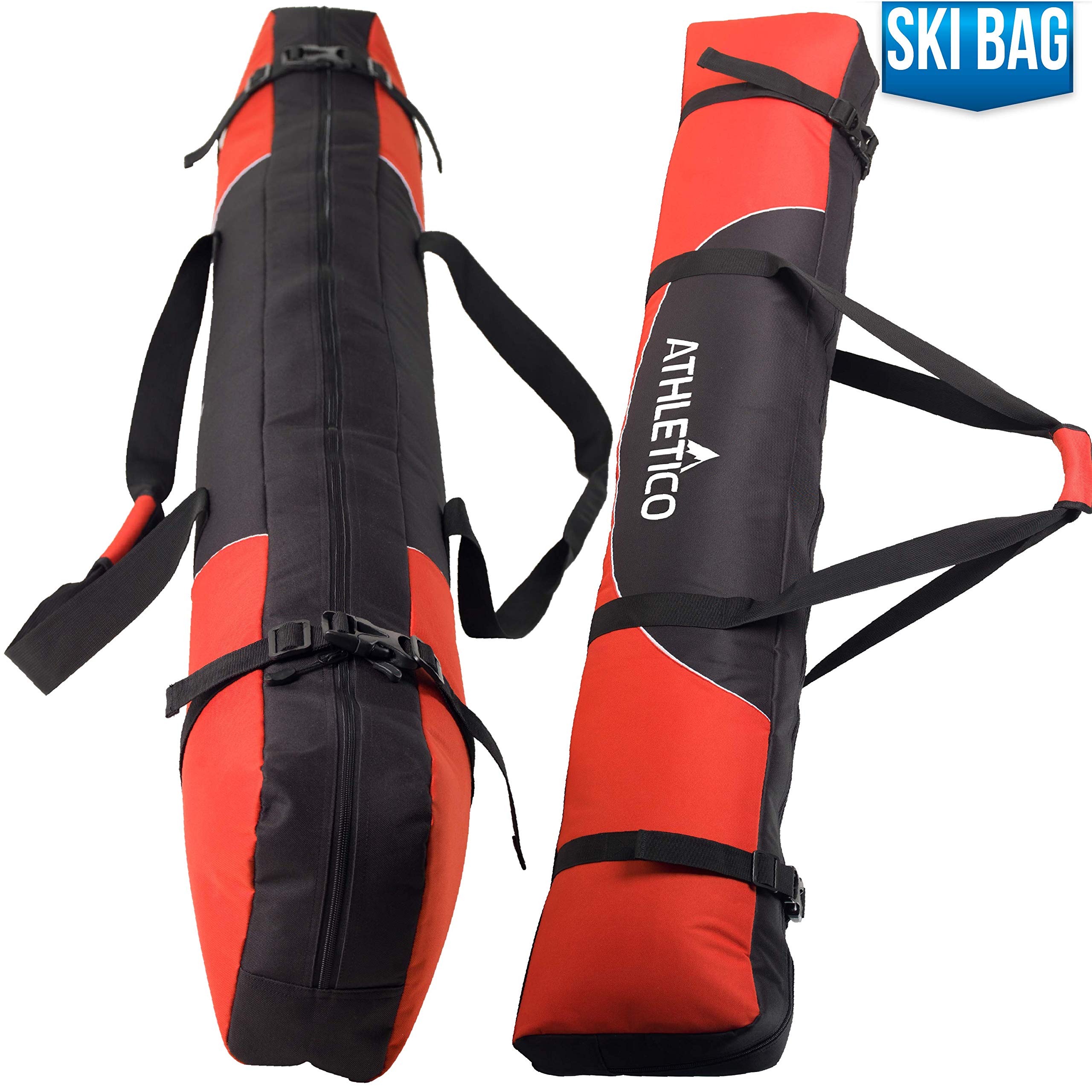 Athletico Mogul Padded Ski Bag Set with Boot Bag, Boot Strap & Carrier - Waterproof Ski Equipment Storage for Travel & Mountain Resorts