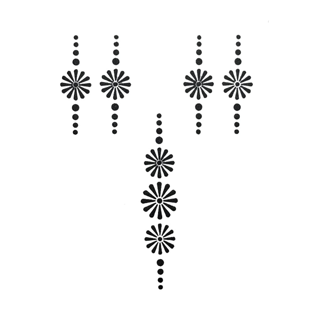 Comet Busters Black Henna Temporary Tattoo Stickers (BT038) - Safe & Easy Body Art for Parties, Festivals & Costume Events