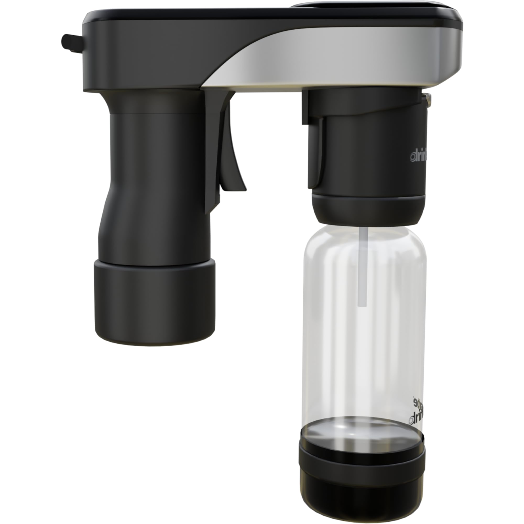 DrinkMate Portable Soda Maker Machine - 0.5L Carbonated Water Maker with 2 CO2 Cylinders (3oz Each) | Black | Perfect for Home, Office, Travel & Outdoor Activities