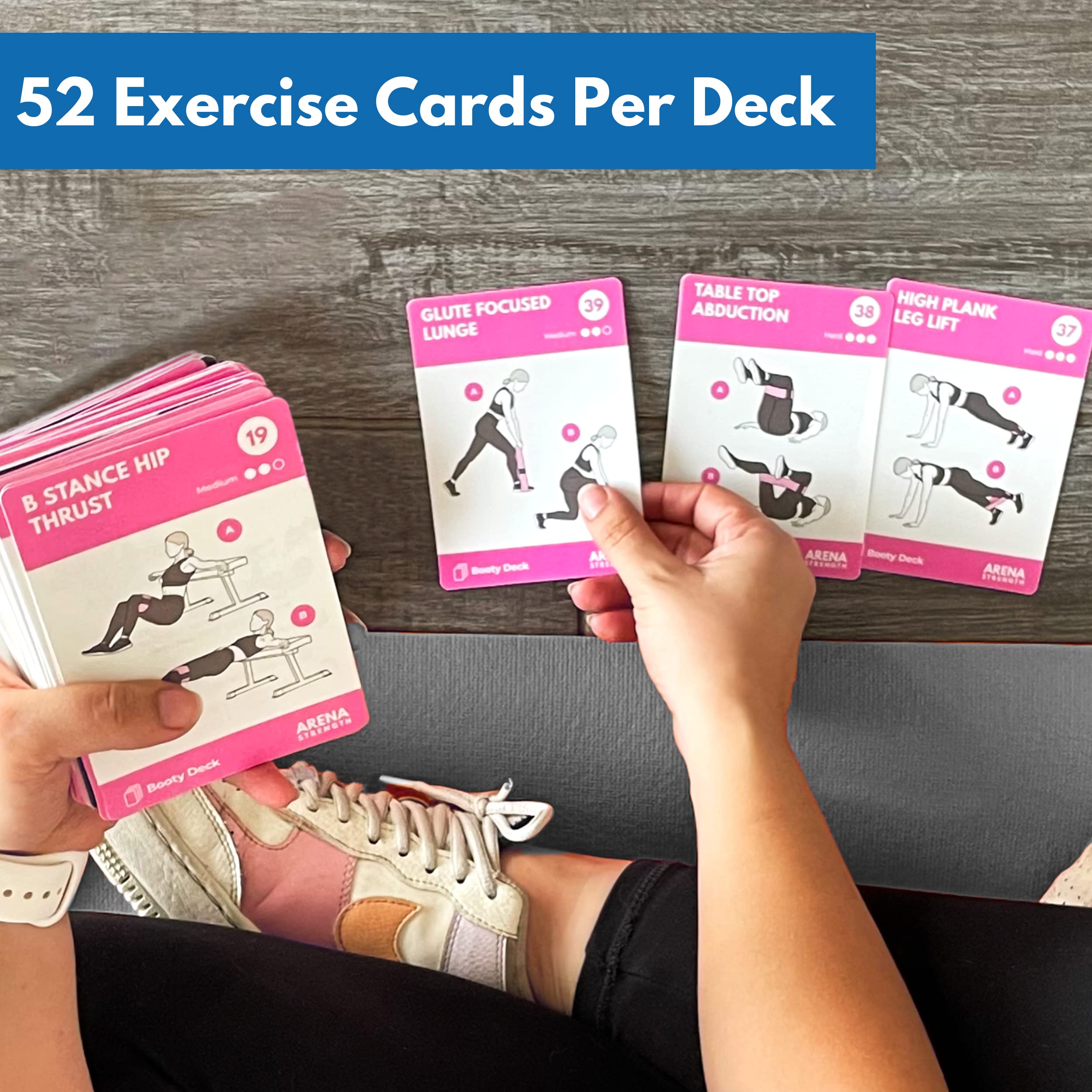 Arena Strength Exercise Card Deck Bundle - Booty & Body Workout Cards for Home Gym Training | Perfect for Fitness Enthusiasts & Personal Trainers