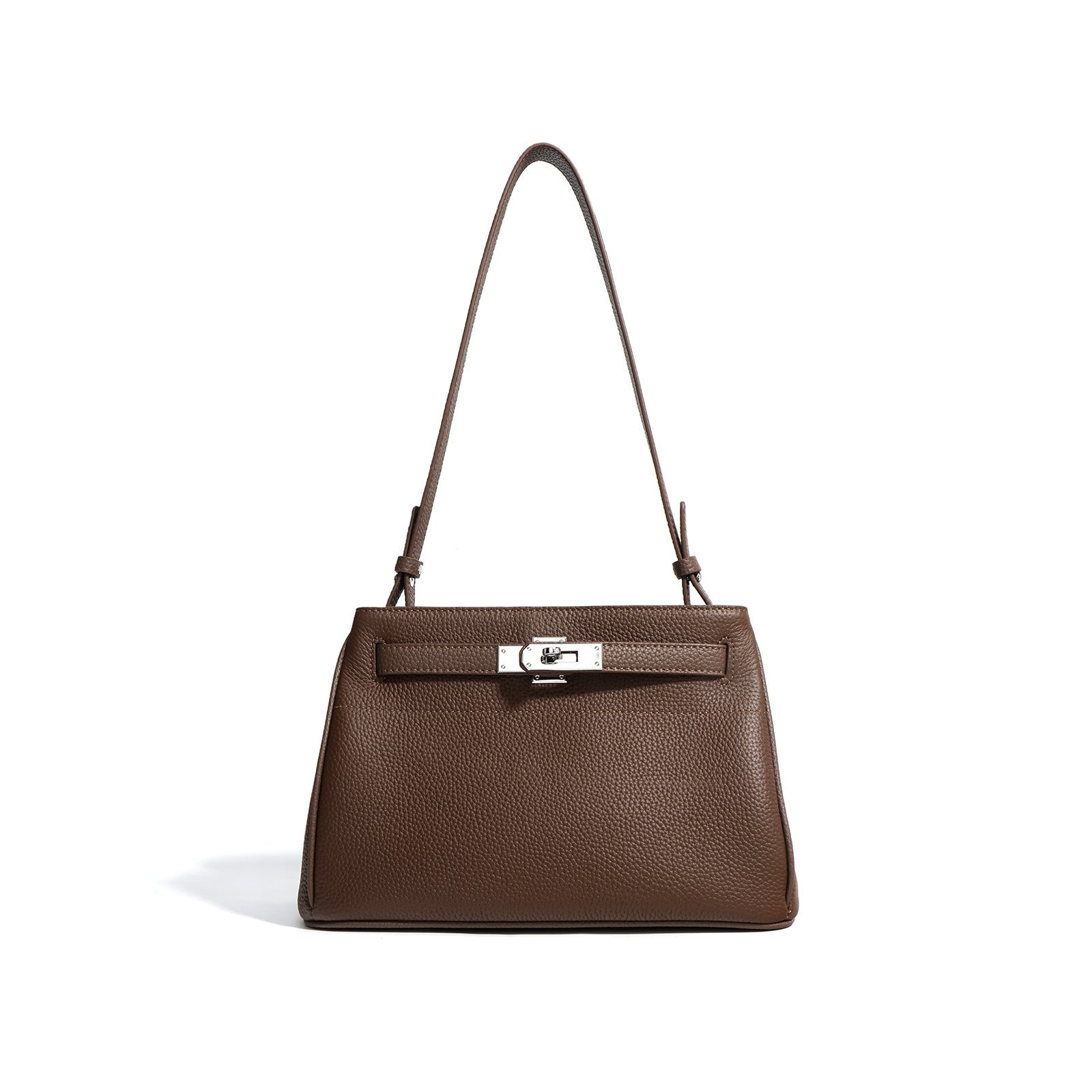 Genuine Leather Crossbody Shoulder Bag for Women - Stylish Lock Design Tote Handbag for Work, Travel & Everyday Use