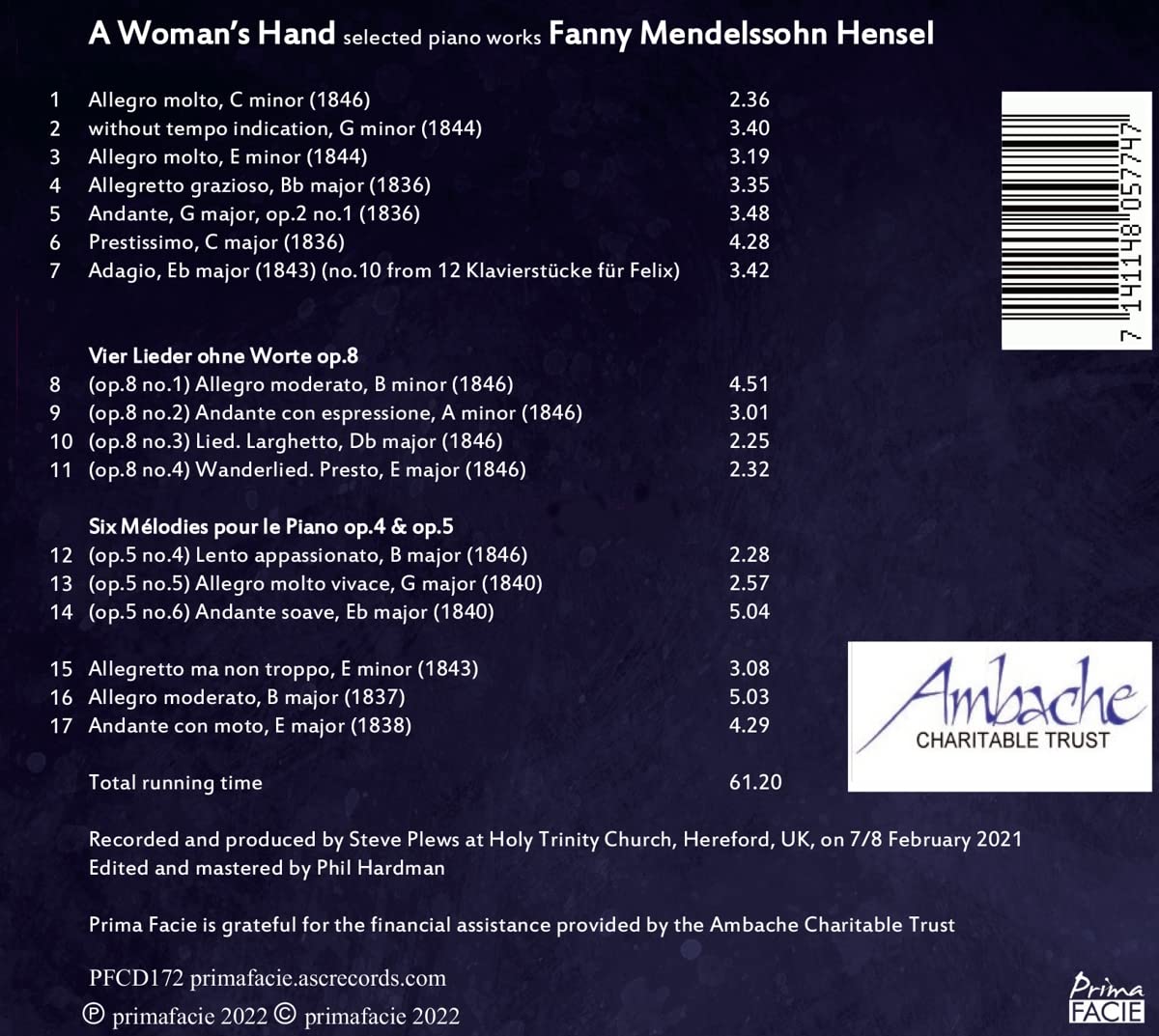 Fanny Mendelssohn Selected Piano Works for Women - Classical Sheet Music for Home, Studio & Performance