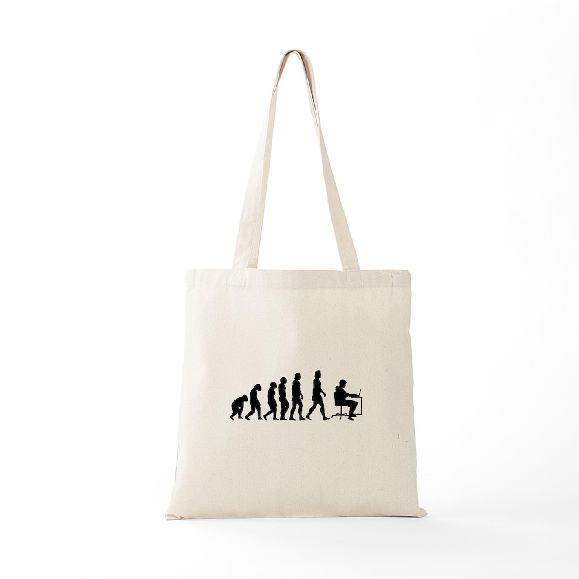 Office Evolution Tote Bag - Reusable Natural Beige Canvas Shopping Bag for Work, Groceries & Eco-Friendly Lifestyle | CafePress