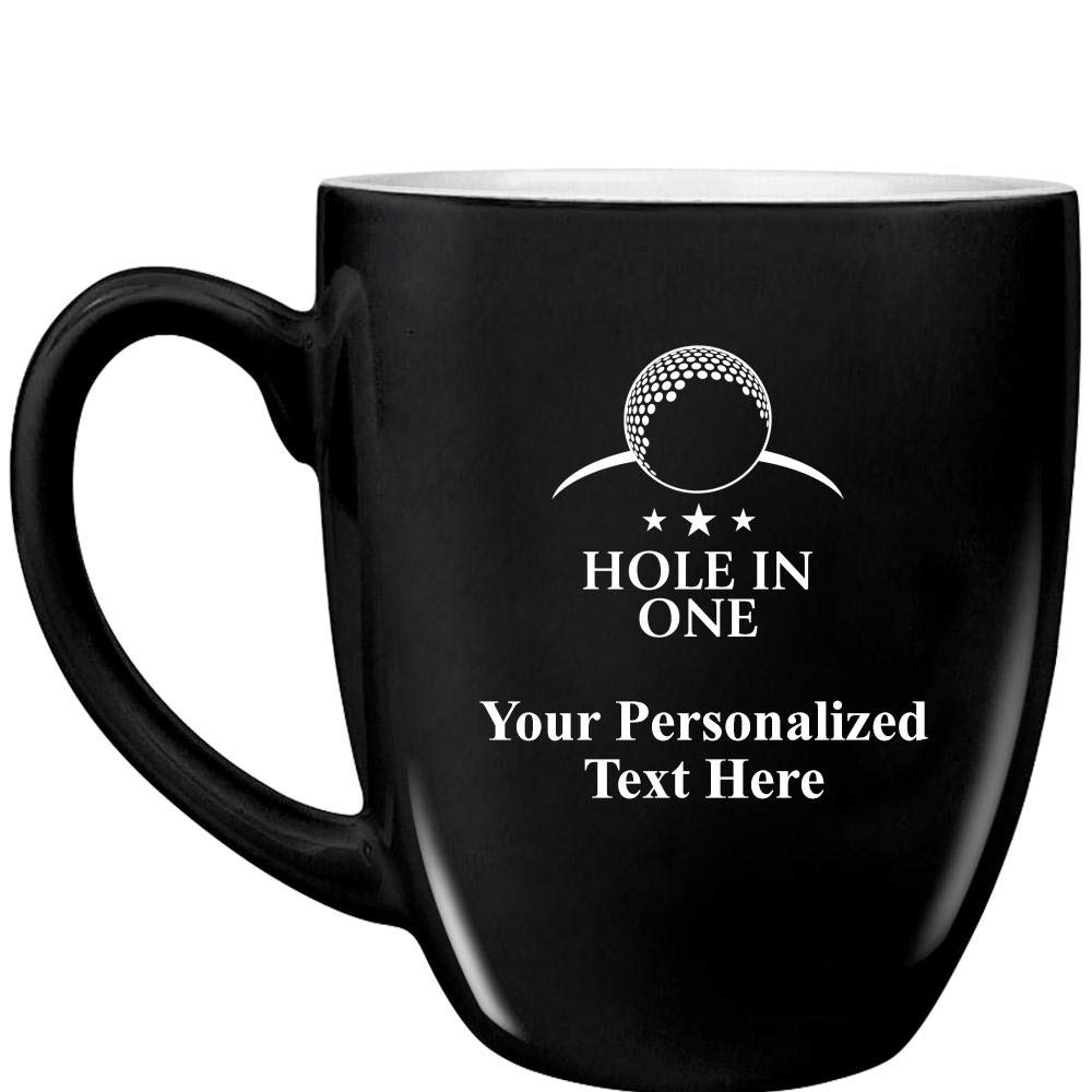 Premium Engraved Golf Coffee Mug - Hole in One Prize & Gift for Golf Lovers (Black) - Perfect for Tournaments, Office Gifts & Golf Enthusiasts