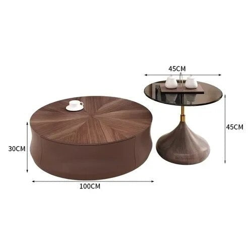 Stylish Solid Wood Corner Coffee Table with Storage Shelf - Perfect for Small Spaces, Living Room, Bedroom & Office Decor