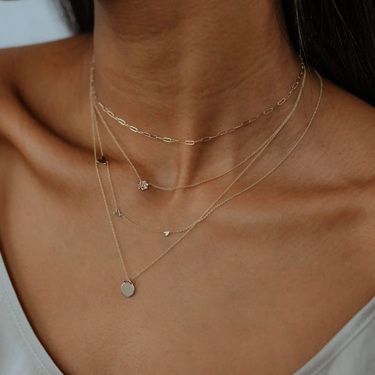 14K Yellow Gold Engravable Forest Necklace - Personalized Jewelry for Women, Nature-Inspired Gift for Her - Perfect for Anniversaries, Birthdays & Special Occasions