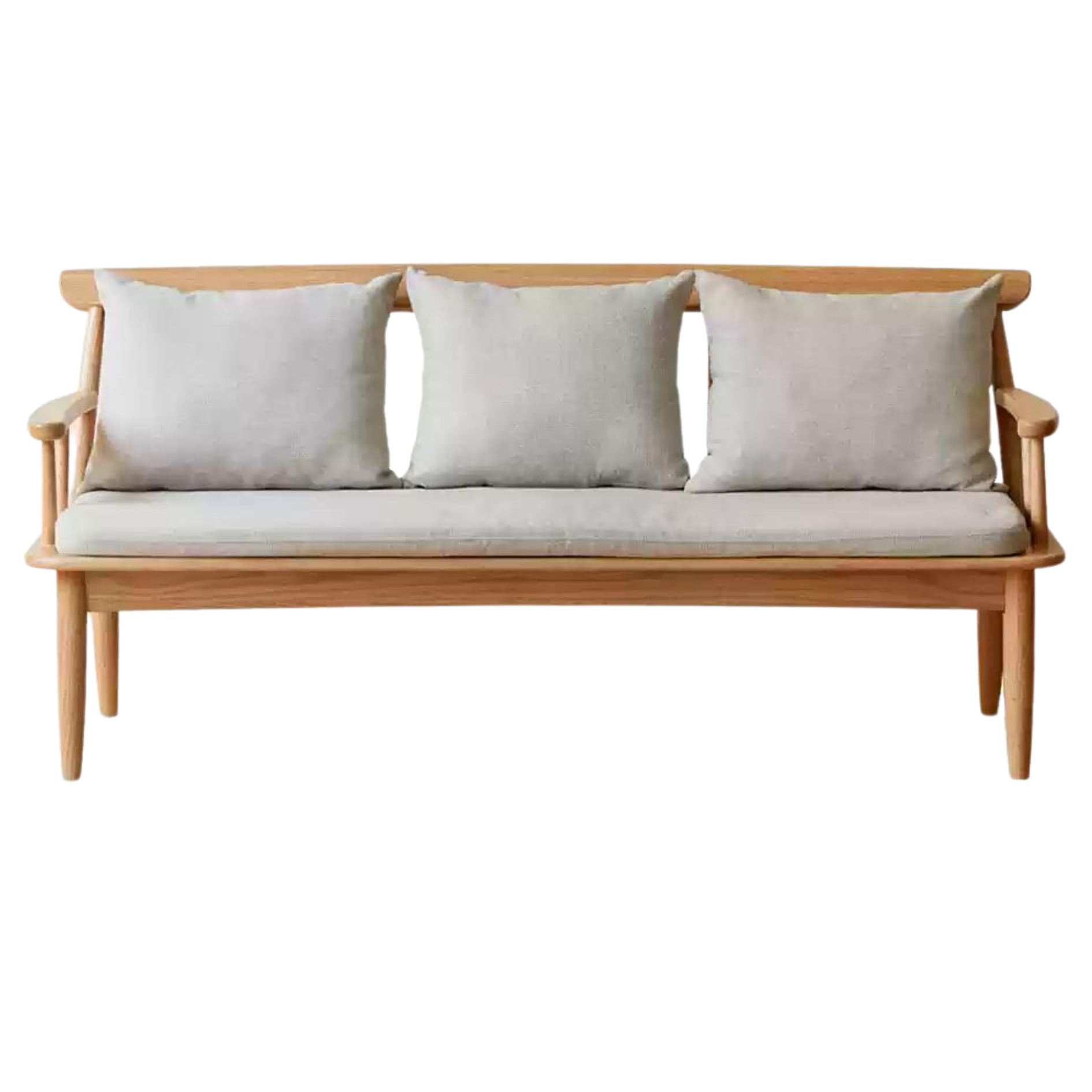 Premium Oak Solid Wood Windsor Sofa - All-Season Comfort for Living Room, Bedroom & Office - Winter & Summer Dual Use Design for Year-Round Relaxation