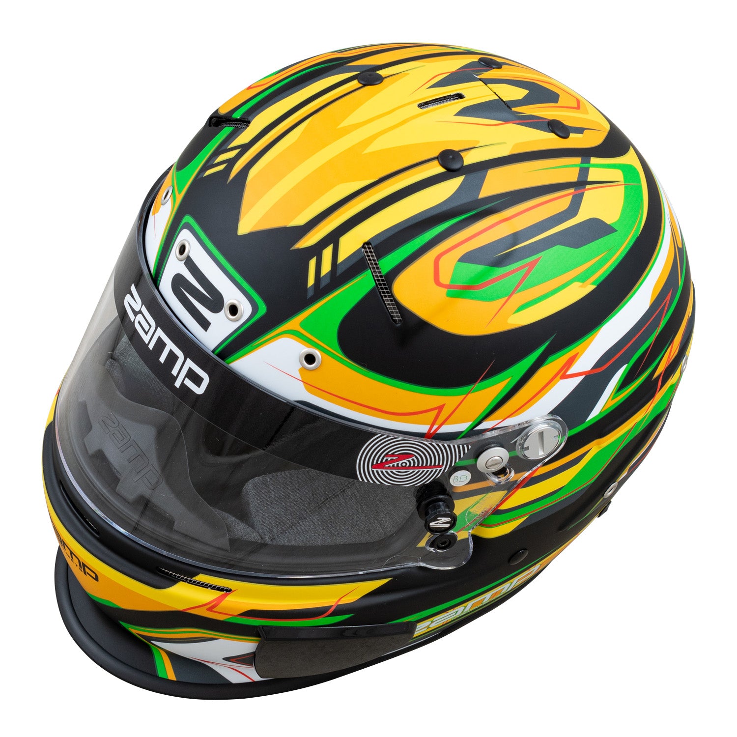 Zamp RZ 70E Matte Black Racing Helmet - FIA 8859 & Snell SA2020 Certified - Lightweight Motorcycle & Auto Racing Safety Gear for Track & Street Use