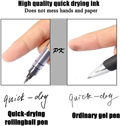 GXR 12-Pack 0.5mm Extra Fine Point Liquid Ink Rollerball Pens - Quick-Drying Black Ink for Smooth Writing - Perfect for Office Work, School Notes, Journaling & Everyday Use