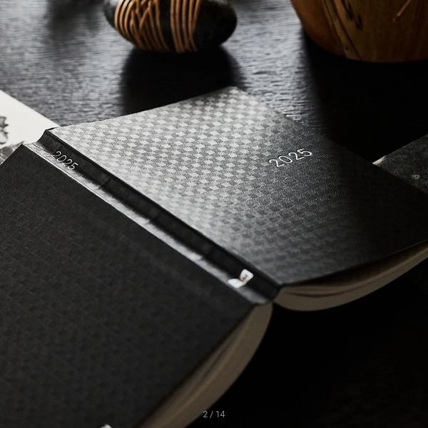 Hobonichi Techo 2025 Planner - Black Gingham HON A6 Daily Journal | English Edition | January Start | Monday Start | Perfect for Bullet Journaling, Planning & Productivity