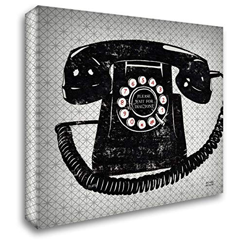 Vintage Analog Phone Wall Art - 20x20 Gallery Wrapped Canvas Print by Michael Mullan - Retro Home Decor for Living Room, Office & Bedroom