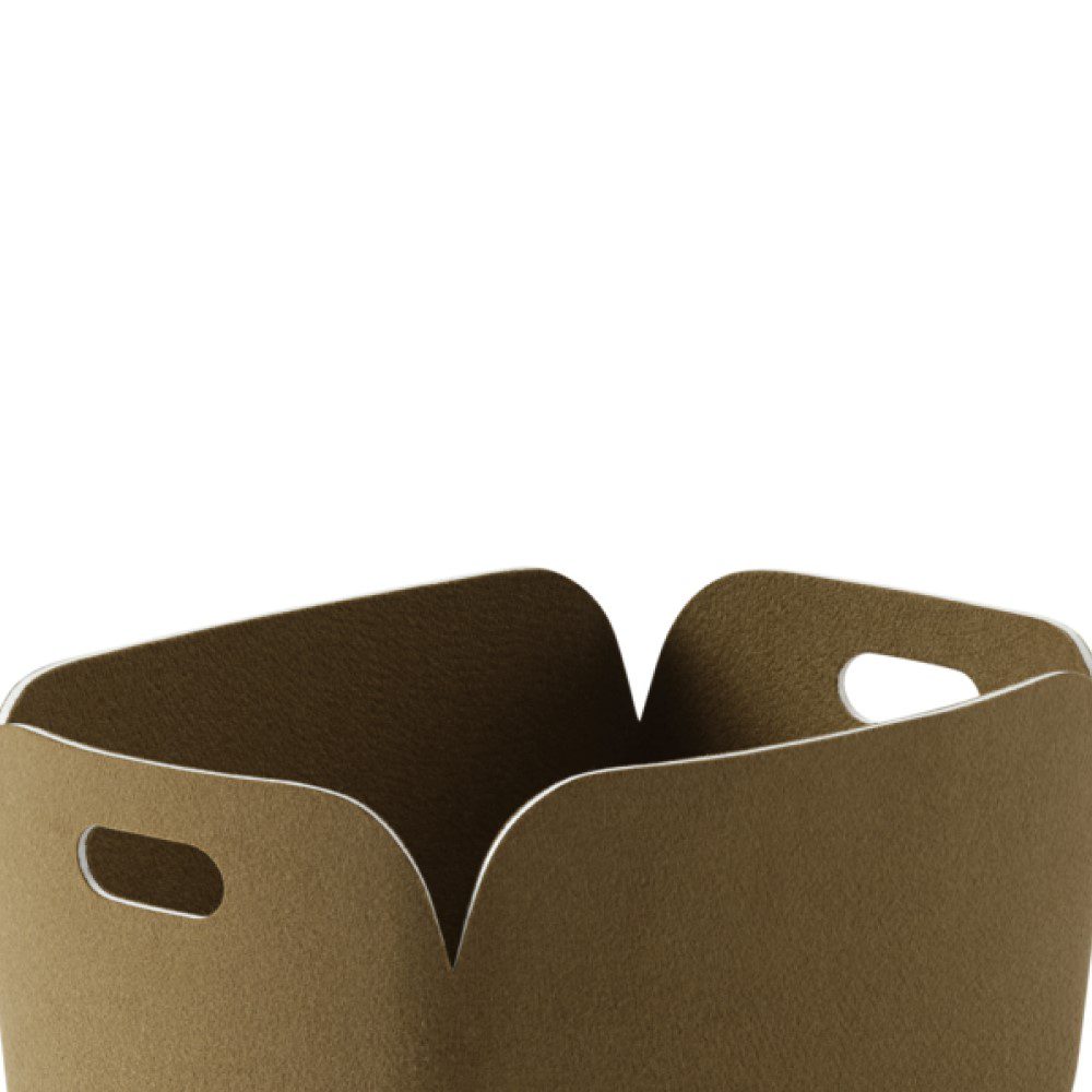 MUUTO Restore Basket - Eco-Friendly Woven Storage Bin in Brown & Green | Perfect for Home Organization, Laundry, Toys & Nursery Decor