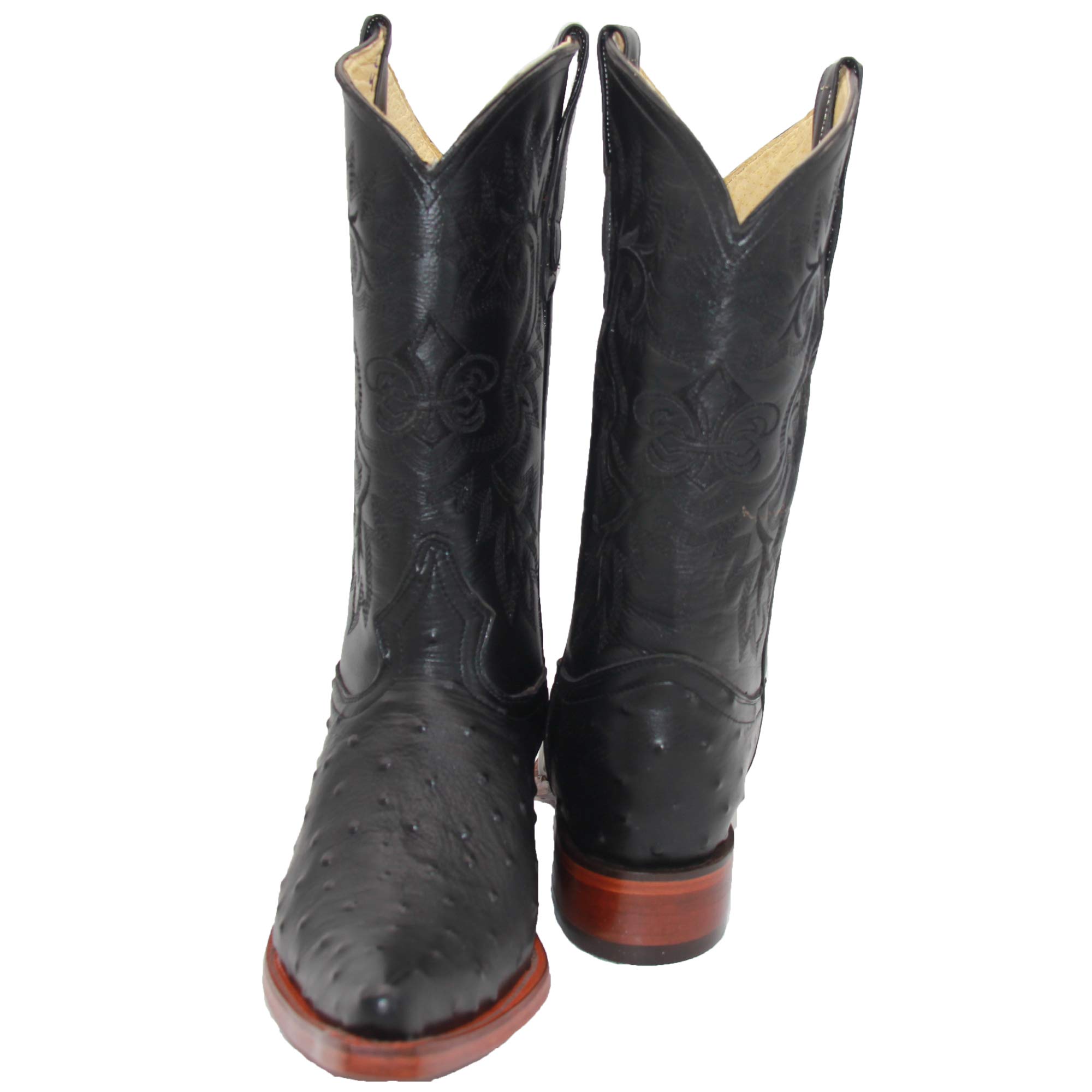 Premium Men's Leather Ostrich Print Snip Toe Cowboy Boots - Handcrafted Western Boots for Men | Perfect for Rodeo, Country Dancing & Western Fashion