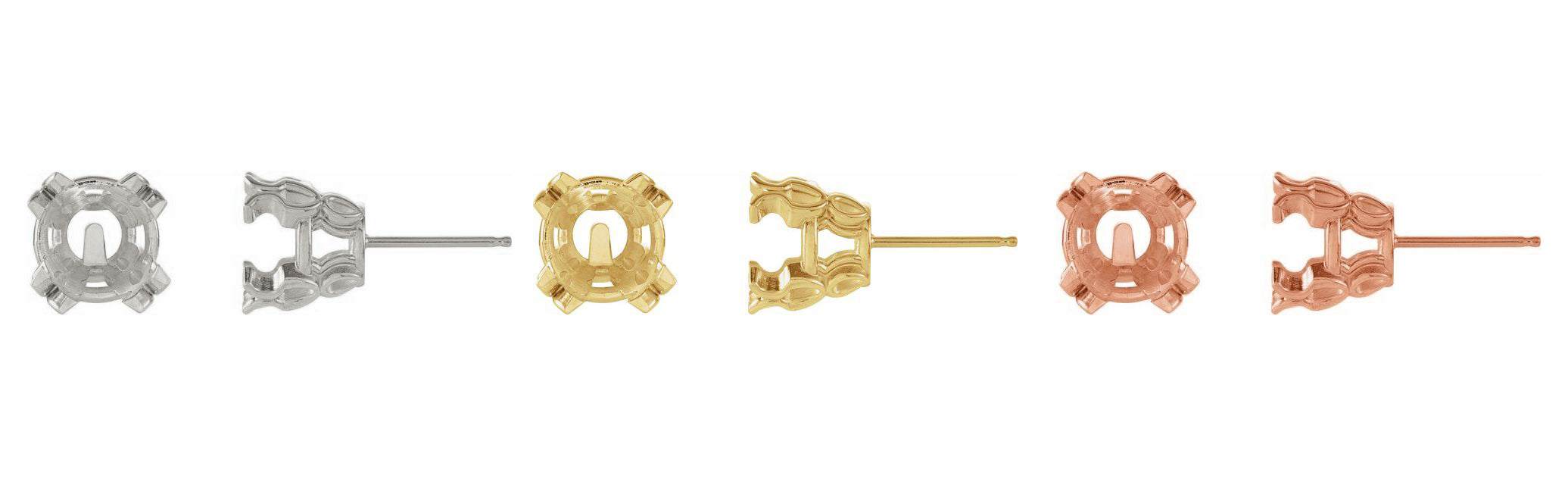0.45tcw Round Natural Emerald Stud Earrings in 14K Gold - Double Prong Setting for Women, Perfect for Weddings, Parties & Everyday Elegance