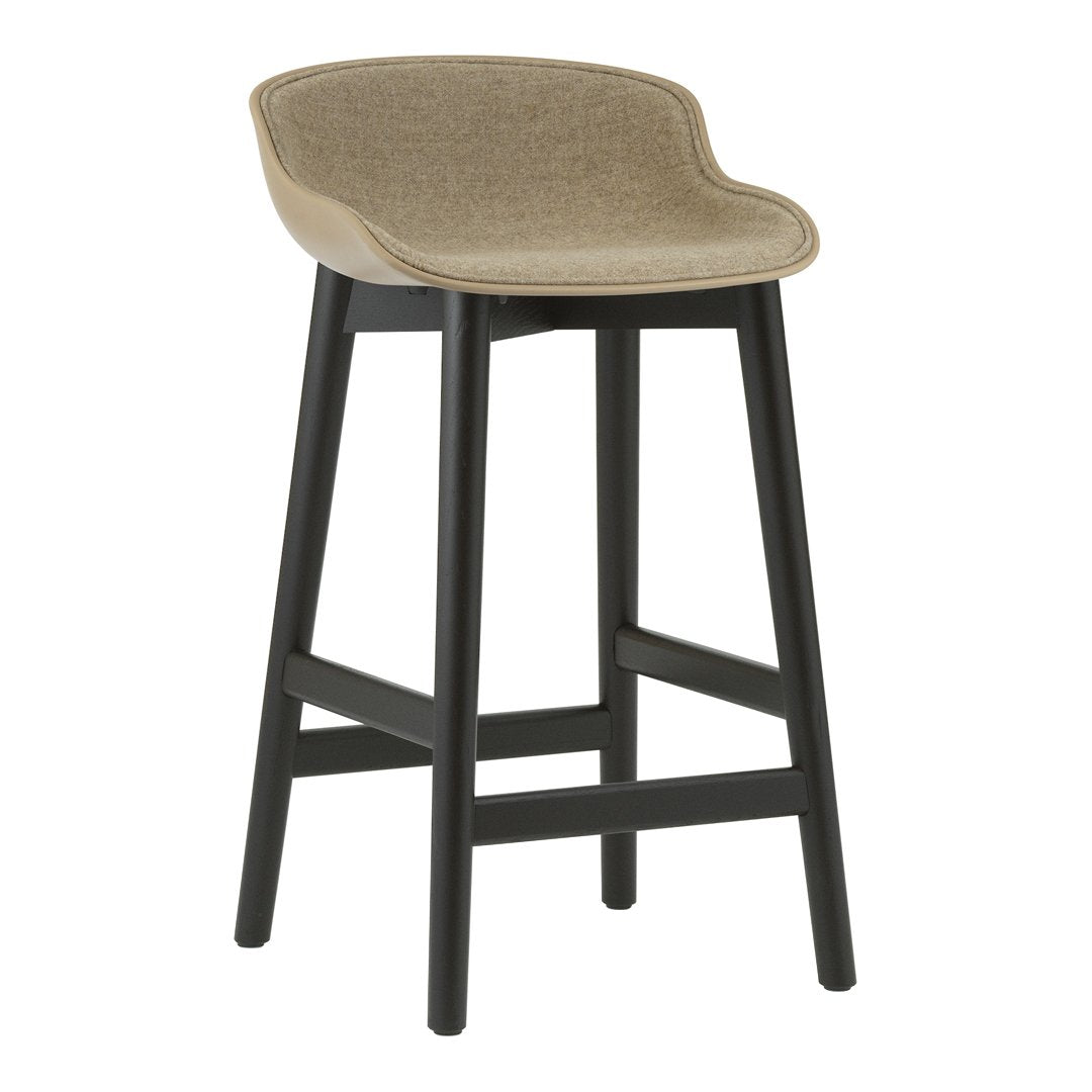 Premium Hyg Counter Stool with Front Upholstered Seat and Wood Base - Perfect for Kitchen Islands, Bars & Breakfast Nooks